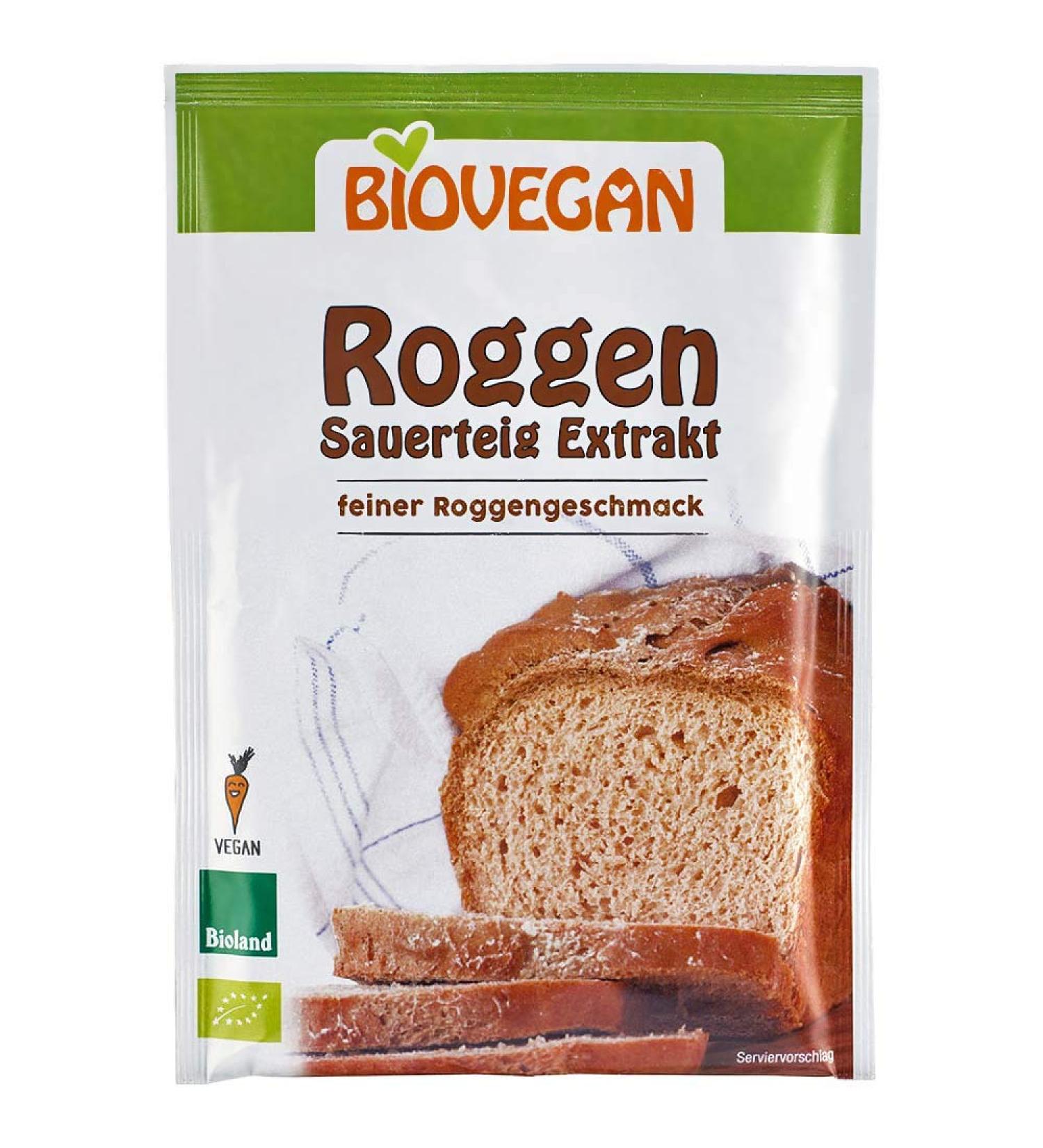 Biovegan rye sourdough extract dry sourdough powder in organic quality for delicious rye bread vegan and gluten-free (12 x 30 g)