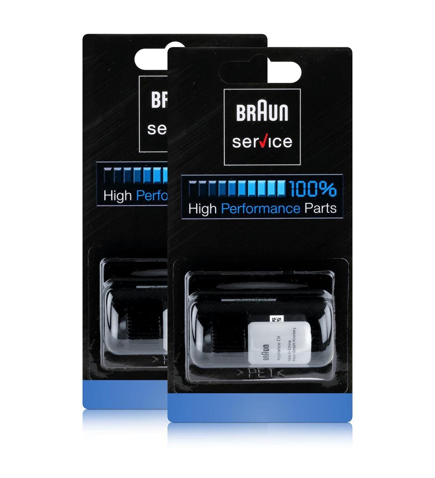 2x Braun Appliance Oil for shaving units / blades such as long hair beard and hair trimmer