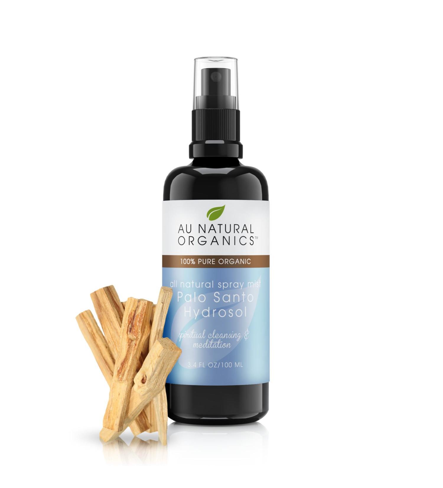 Au Natural Organics Palo Santo Spray - Palo Hydrosol Meditation and Spiritual Cleansing | Energy Clearing Healing Purifying | Aromatherapy Oil | Clean Negative Energies | Regenerate Skin 3.4 Oz Palo Santo Oil 3.4 oz - Buy Online on GoSupps.com
