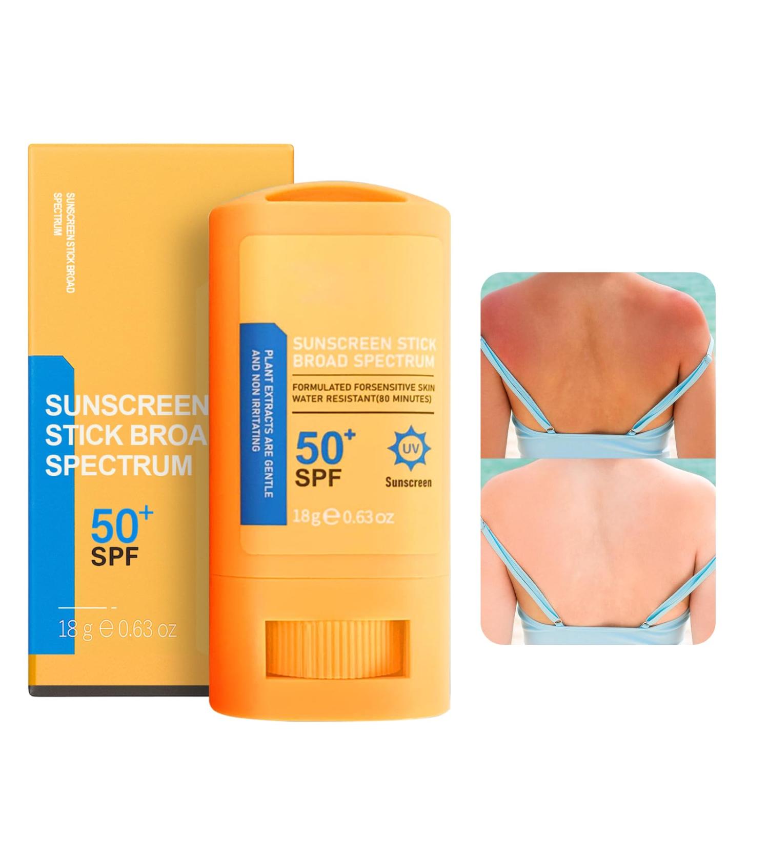 Reef Safe Sunscreen Stick SPF 50+ Broad Spectrum UVA/UVB Protection Water Resistant 80 Min Face & Body with Ceramides & Squalane Travel Size Sunscreen 0.63oz/18g (1 Pack) - Buy Online on GoSupps.com