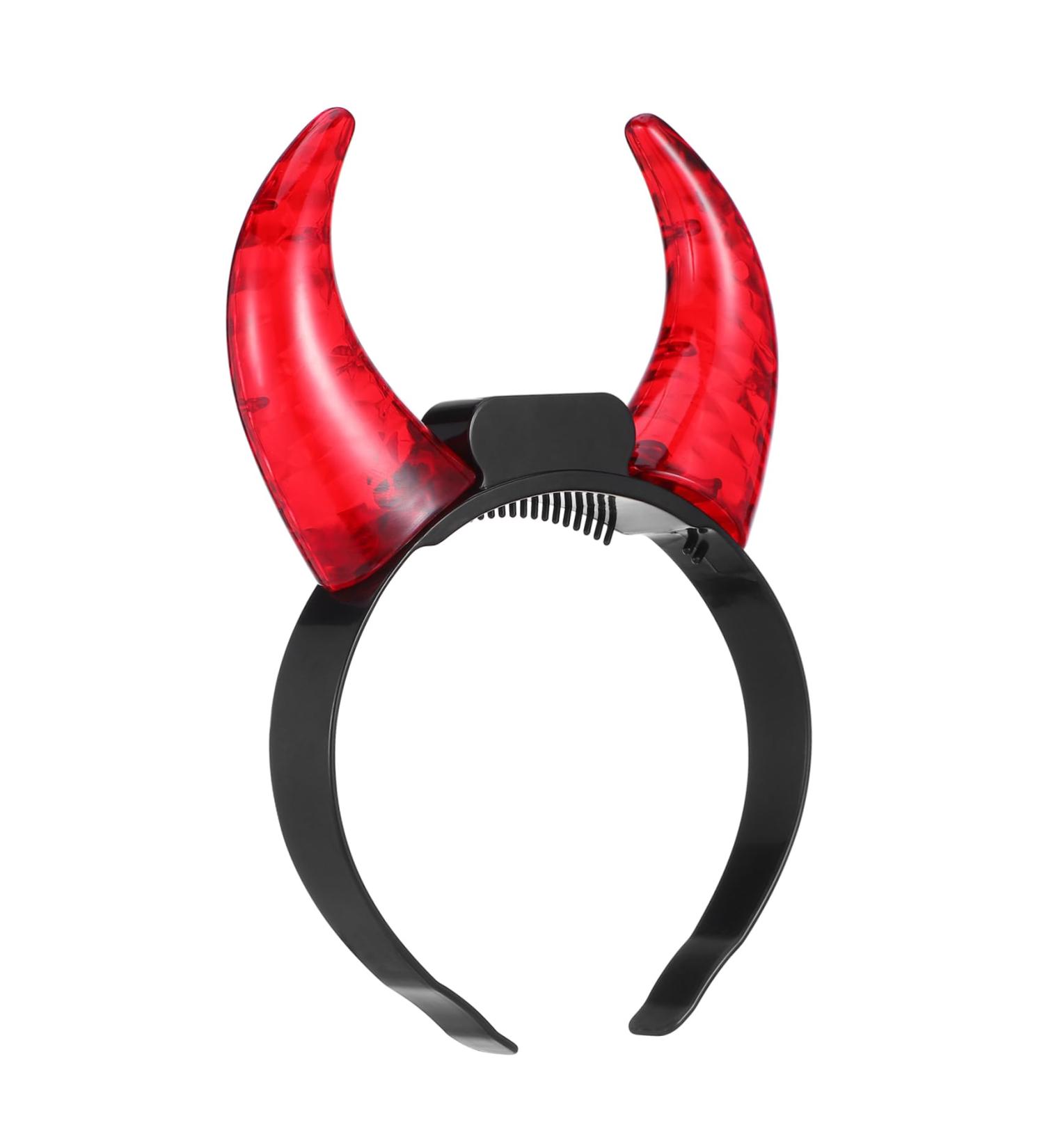 Abaodam 1pc Demon Horn Headband Animal Head Bands Red Horn Headband Halloween Headband for Women Glowing Devil Headpiece Interesting Costume Headdress Prop Luminous Hairband Party Hairband - Buy Online on GoSupps.com