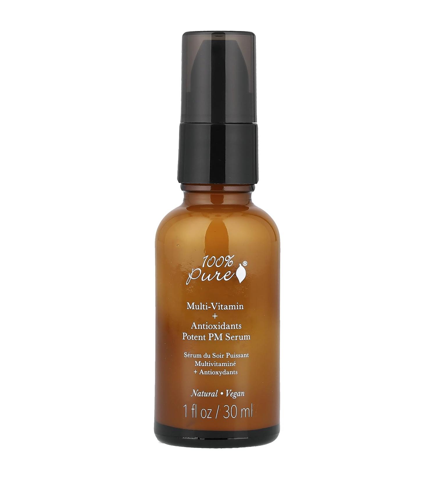 100% PURE Multi-Vitamin + Antioxidants Potent PM Serum 1 fl oz (30 ml) - Buy Online on GoSupps.com