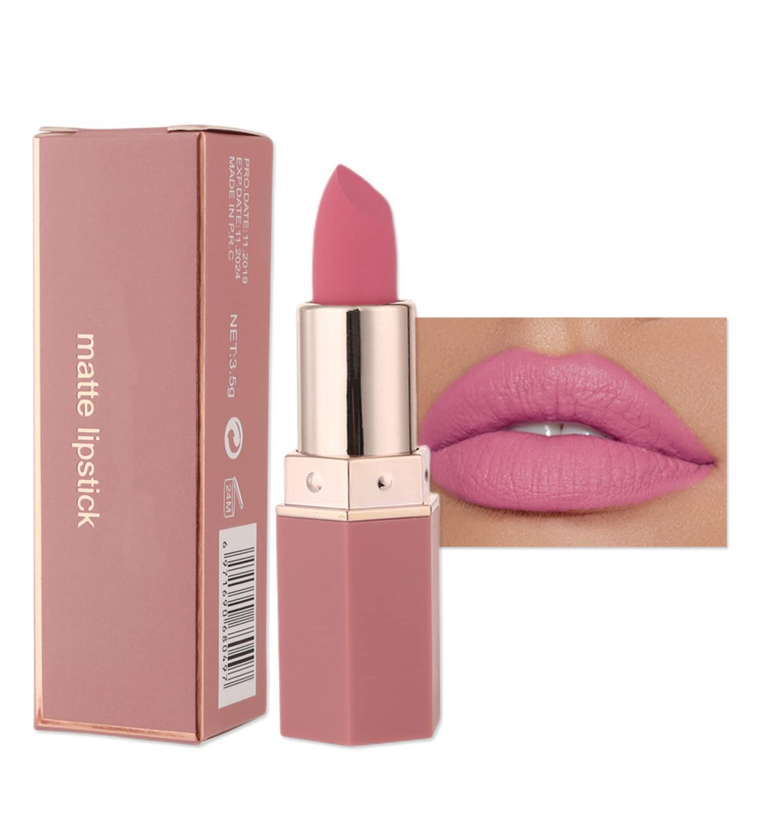 Long-Lasting Waterproof Matte Lipstick for Women | Moisturizing Lip Makeup | No-Fading & Wear-Resistant Formula - 24-Hour Velvet Matte Lip Stain (Shade 03) - Buy Online on GoSupps.com