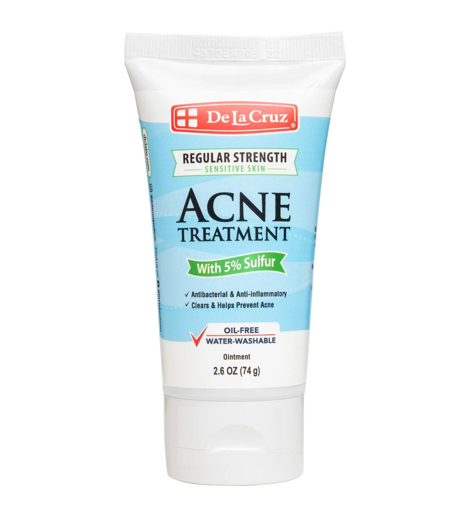 De La Cruz Acne Treatment Ointment - 5% Sulfur, 2.6 oz (74 g) | Effective Acne Solution - Buy Online on GoSupps.com