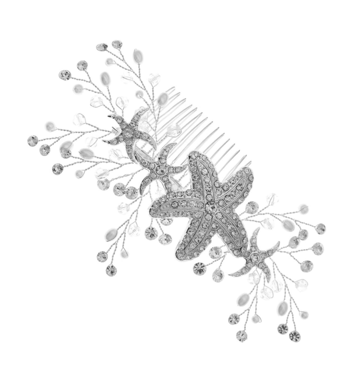 Ipetboom Starfish Side Hair Comb Tiara Bridal Hair Accessories Beach Hair Accessories Bride Hairpiece Comb Headband Girls Hair Accessory Wedding Headpiece Hair up Sweet Bridesmaid Alloy - Buy Online on GoSupps.com