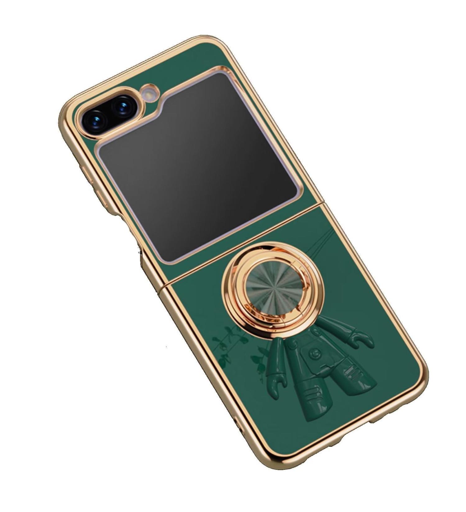 Buy Tivenfezk Nadoli for Samsung Galaxy Z Flip 5 - Astronaut Hidden Stand Ultra Thin Silicone Case 360 Ring Stand Scratch-Resistant Protective Cover in Green - Buy Online on GoSupps.com
