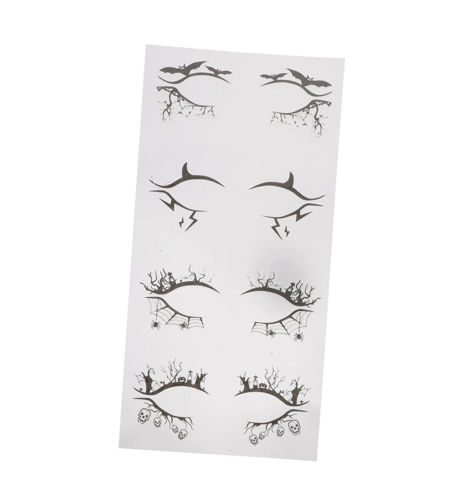 OHPHCALL 4 Pairs Halloween Eyeliner Stickers Black Eyeshadow Black Out Stickers Clown Makeup Eye Stickers Pvc - Buy Online on GoSupps.com