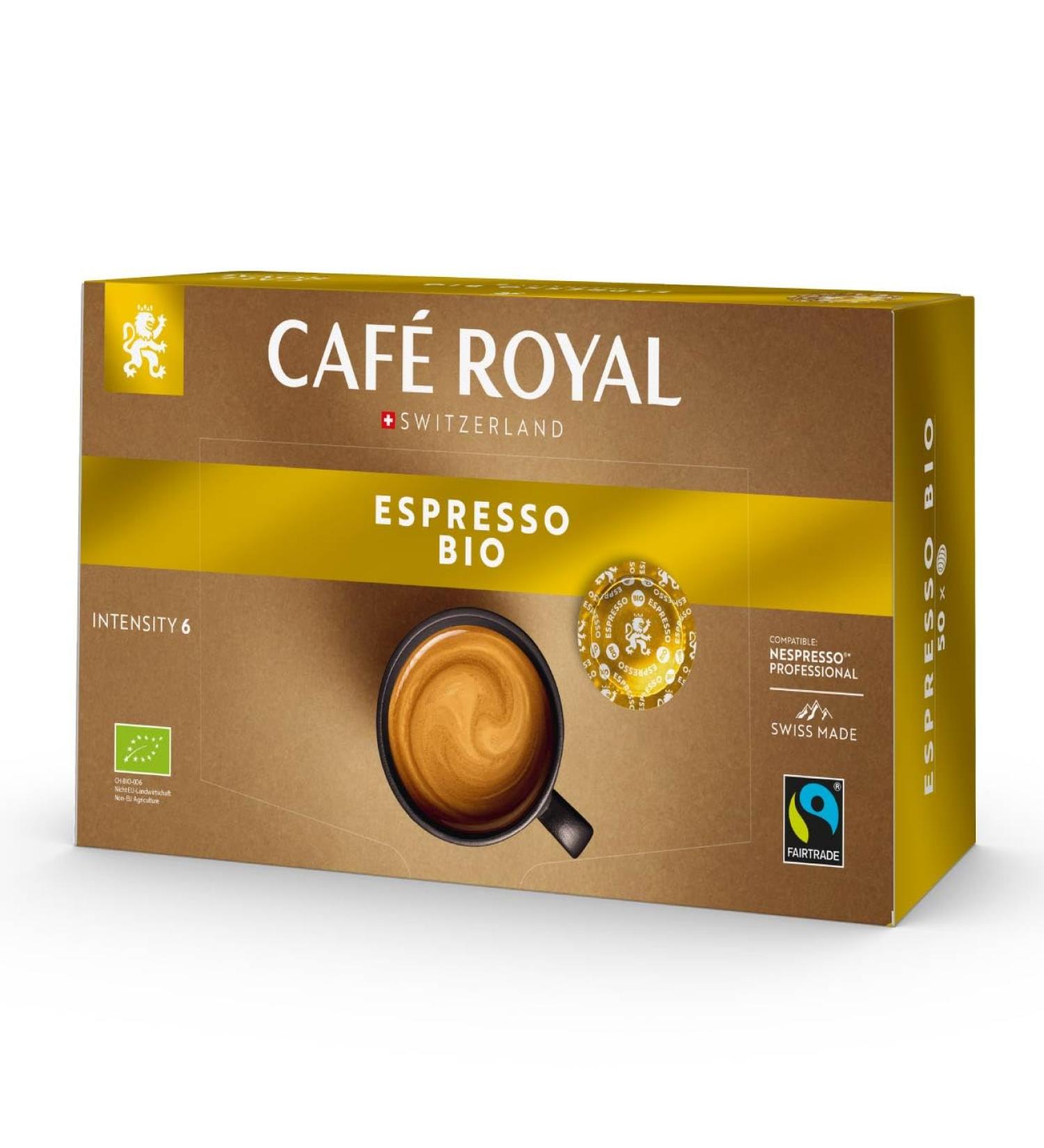 Caf Royal Caf Royal Organic Espresso 50 Coffee Capsules Compatible with Nespresso Professional System 300g - Buy Online on GoSupps.com