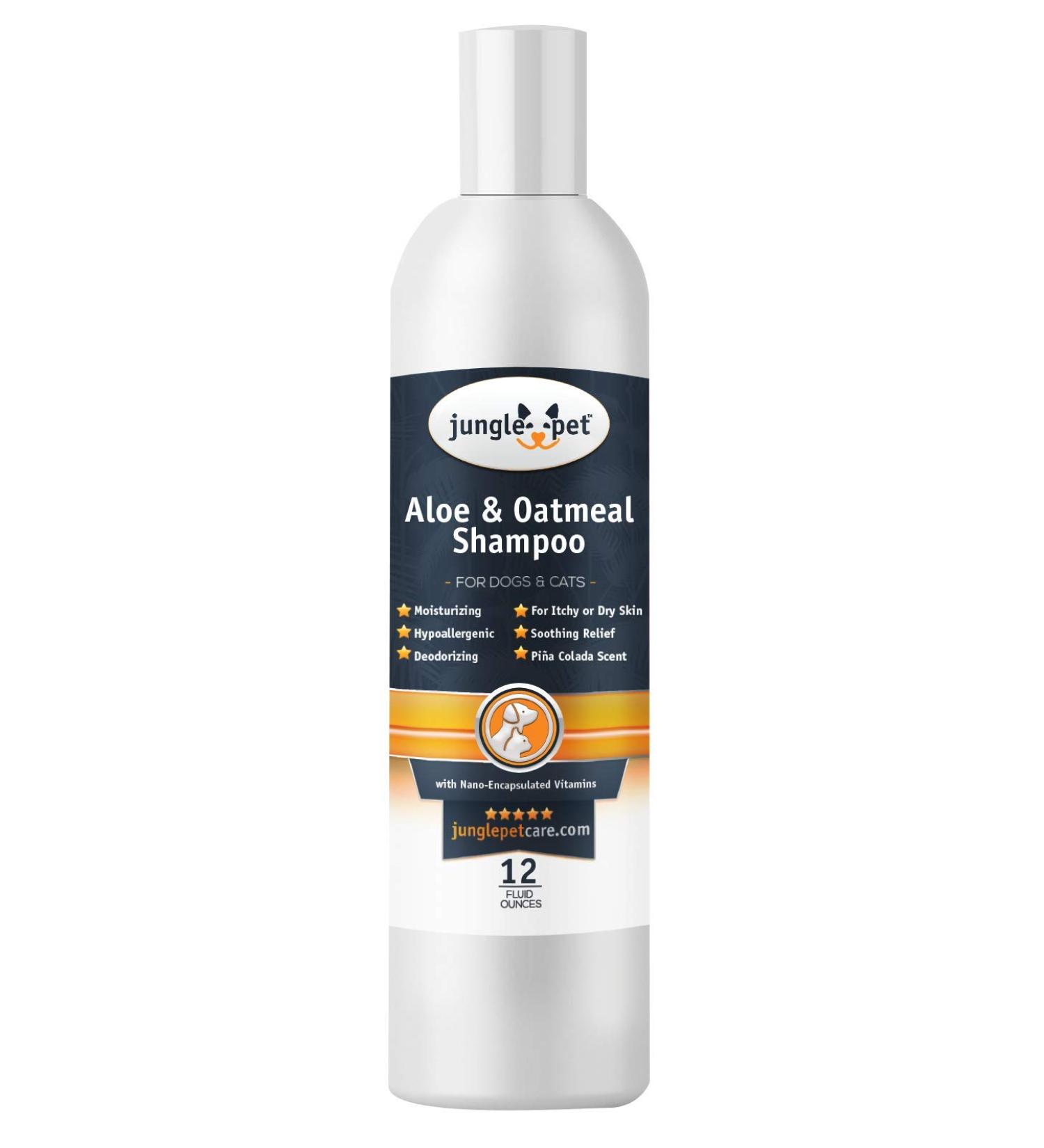 Jungle Pet Aloe Oatmeal Shampoo for Dogs - Hypoallergenic Sensitive Skin Formula - 12 oz - Buy Online on GoSupps.com