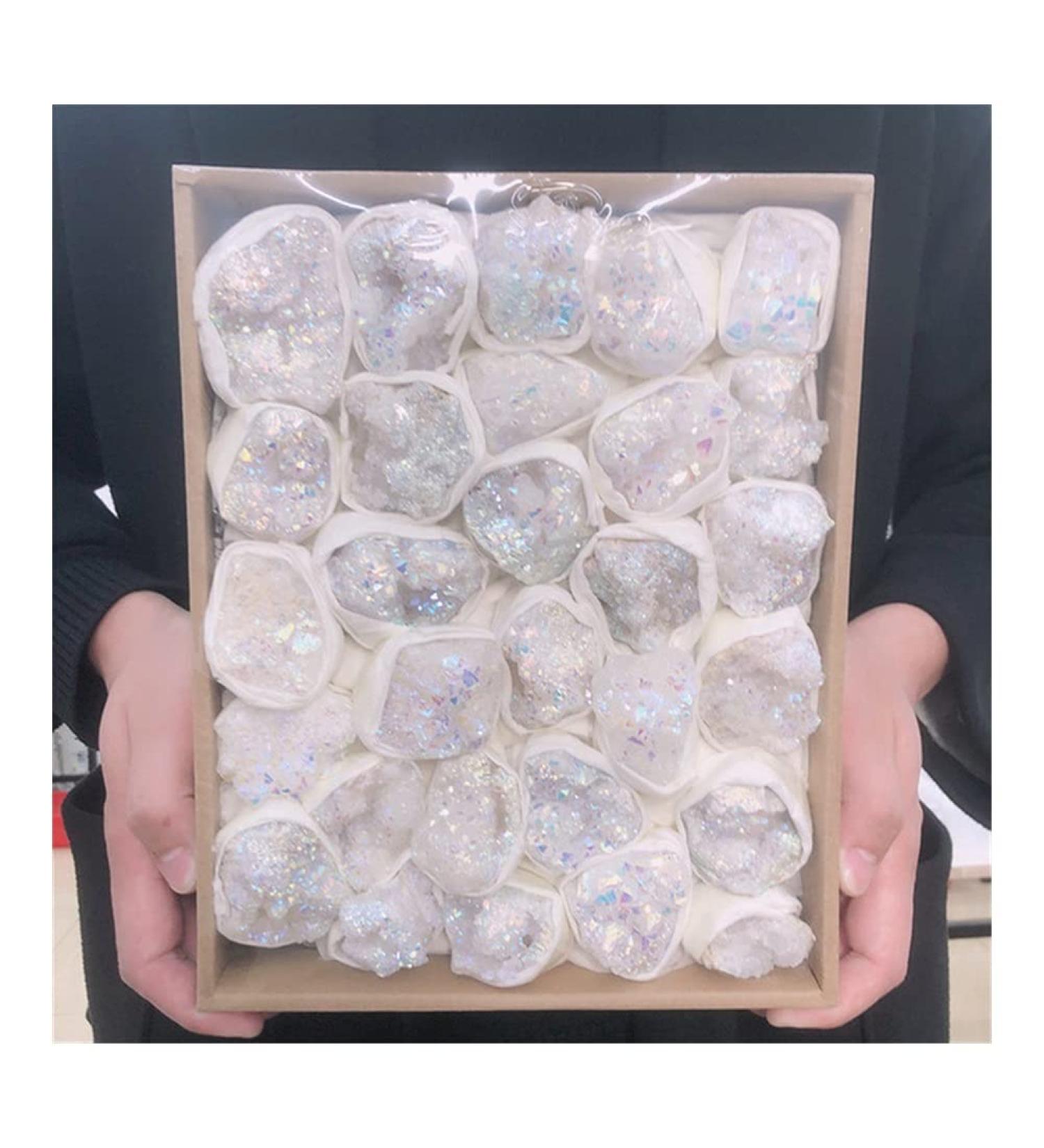 Natural Crystal Agate Crystal cave Plating Rainbow Aura Field Gift FUZEGRDLI (Color : Aura Cluster Size : Around 2.2kg) Around 2.2kg Aura Cluster