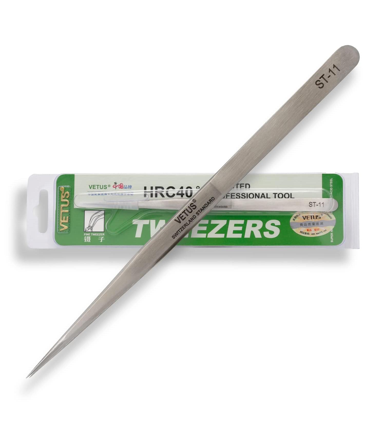Buy Vetus ST-11 Eyelash Tweezers | P-Beauty Cosmetic Accessories for Individual & Volume Extensions | Includes Protective Cap - Buy Online on GoSupps.com