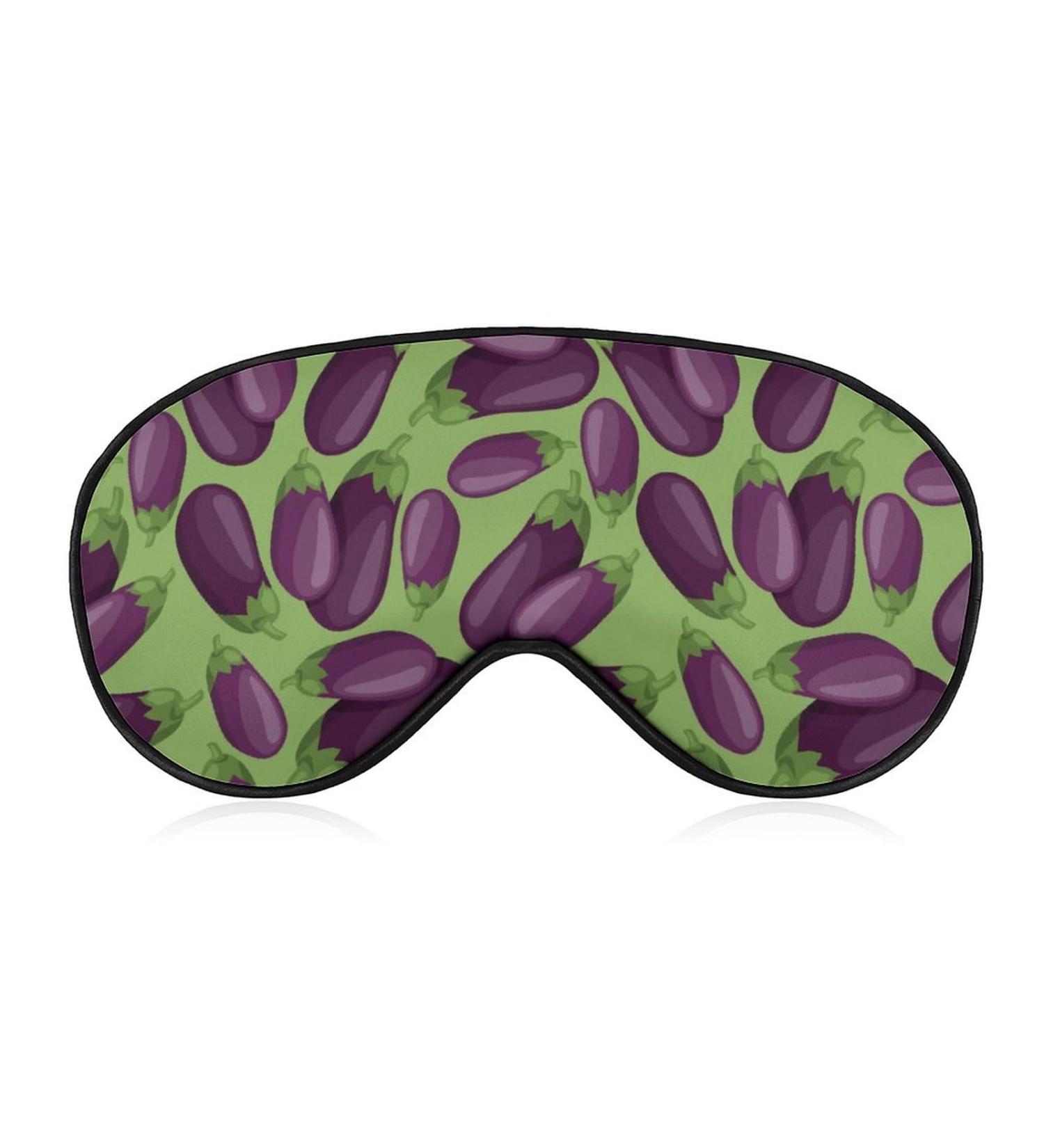 Fresh Ripe Eggplant Sleep Mask - Adjustable Strap, Blocks Light for Night Travel - Men Women - Buy Online on GoSupps.com