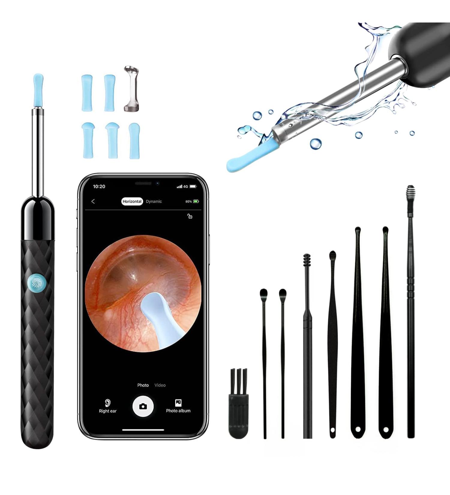 Waterproof Ear Wax Removal Kit with 8 Pcs Ear Set and 6 Spoons - Ear Cleaner Tool for iOS & Android - Buy Online on GoSupps.com