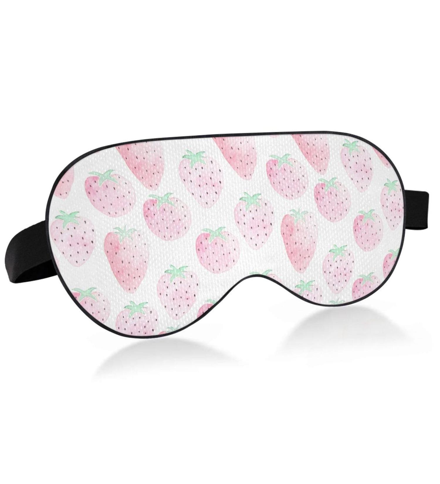 Adjustable Light Blocking Eye Mask for Deep Sleep - Haskirky Comfortable Eye Cover for Travel, Yoga, Meditation - Pink Watercolor Design - Men and Women - Buy Online on GoSupps.com