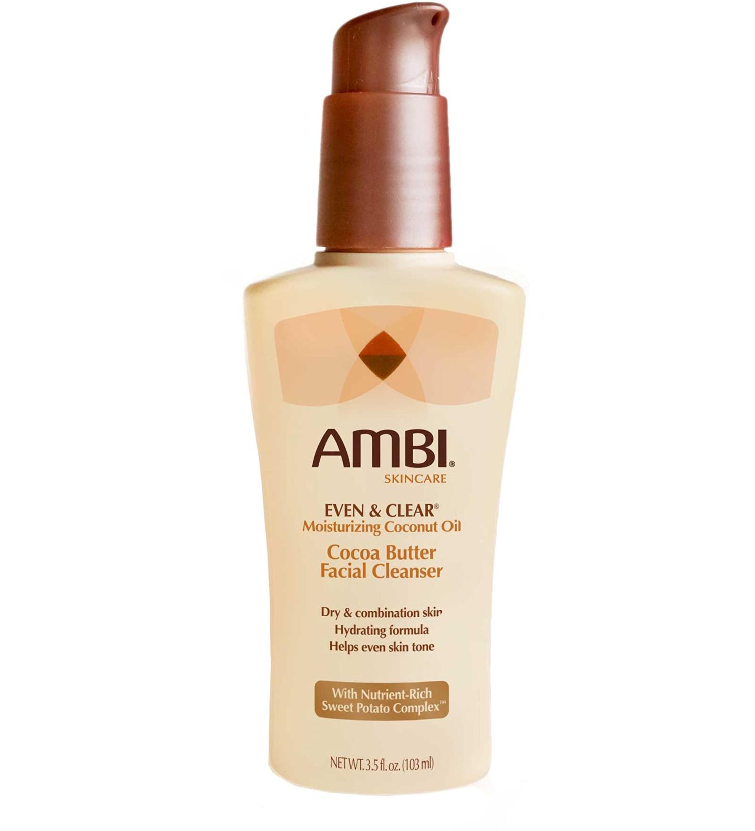 Ambi Even & Clear Cocoa Butter Facial Cleanser | Sweet Potato Complex | Hydrating Formula | Even Skin Tone | 3.5 oz - Buy Online on GoSupps.com