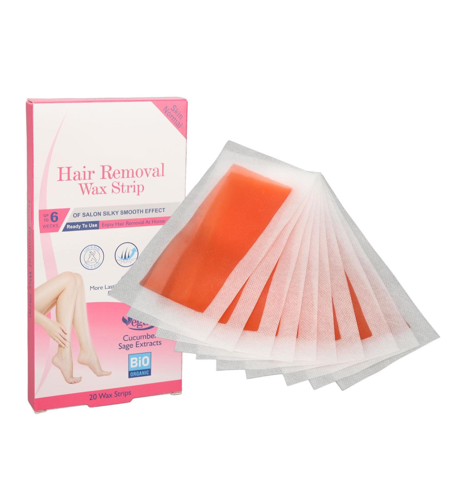 20 Hair Removal Wax Strips - Body & Face Depilatory Wax for Men & Women - Deep Cleansing for All Skin Types - Buy Online on GoSupps.com