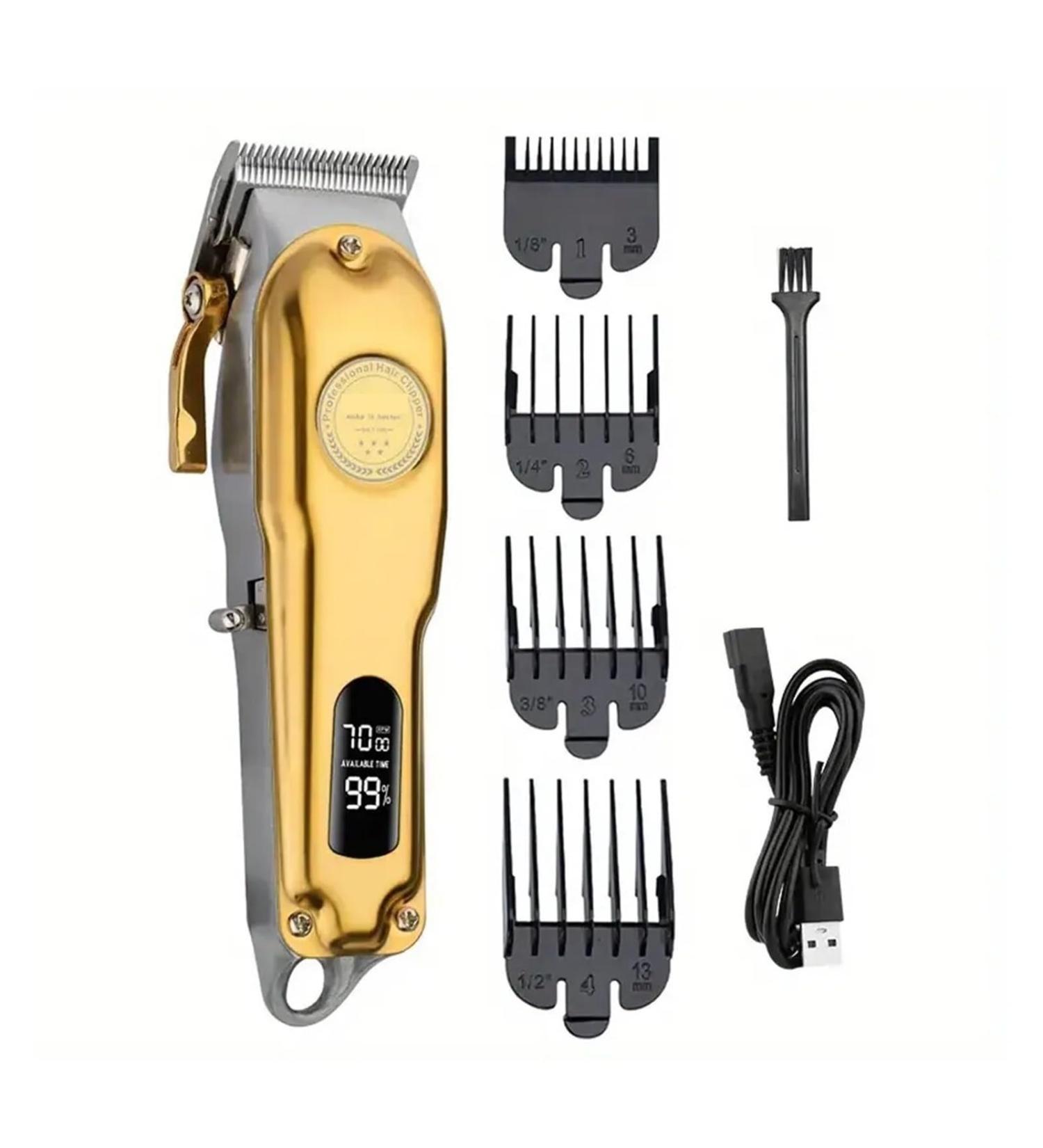 Professional T-Blade Hair Clippers for Men | Cordless Rechargeable Beard Trimmer & Hair Cutting Kit with LED Display - Black - Buy Online on GoSupps.com