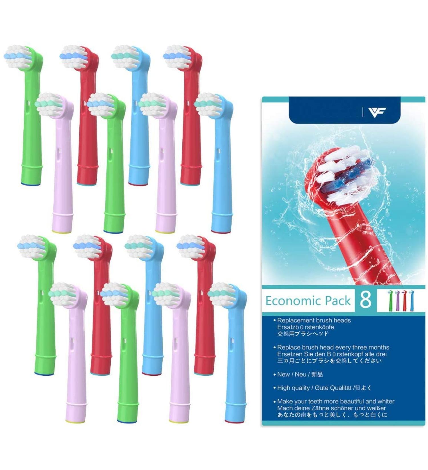 WuYan 16pcs Kids Toothbrush Head for Oral B Children Electric Toothbrush - Replacement Heads for Dual Clean, Precision Clean, White Clean - Compatible with Braun - Buy Online on GoSupps.com