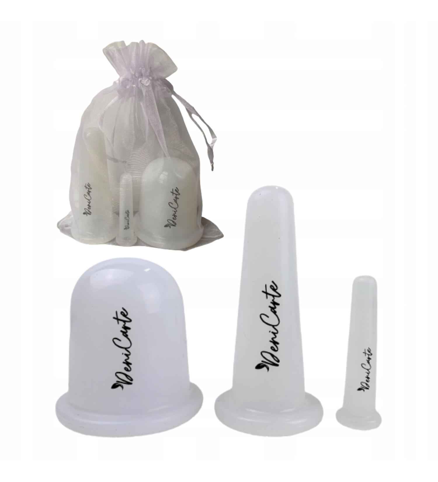 Silicone Massage Buttons Set - Face & Body Chinese Cupping - 3 Sizes | White | International Shipping - Buy Online on GoSupps.com