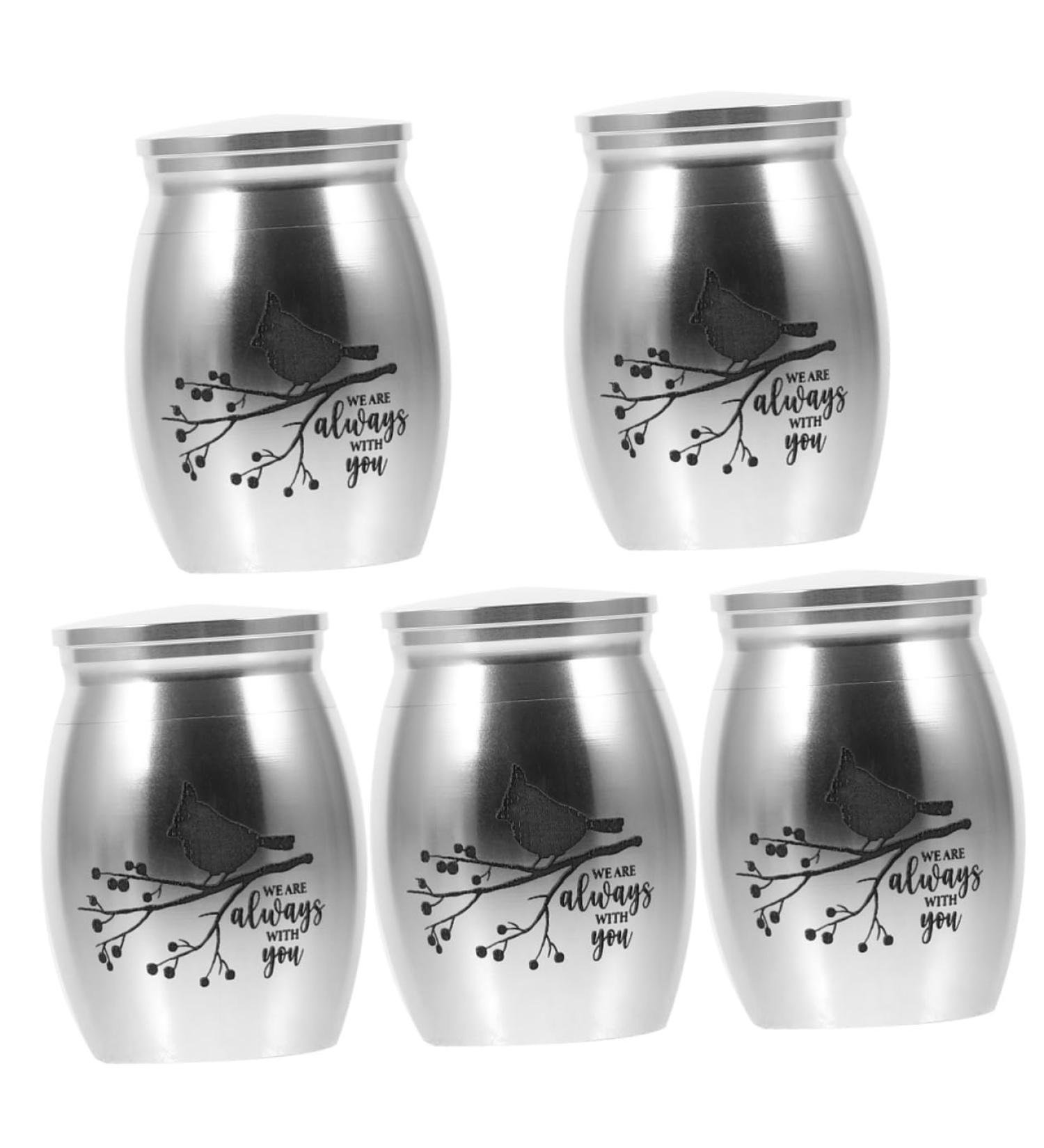 BESPORTBLE 5pcs Parrot Urn Pet Keepsake Urns Urn for Parrot Ashes Urns for Parrot Cat Urns Stainless Steel 4.00X3.00X3.00CMx5pcs Silverx5pcs - Buy Online on GoSupps.com