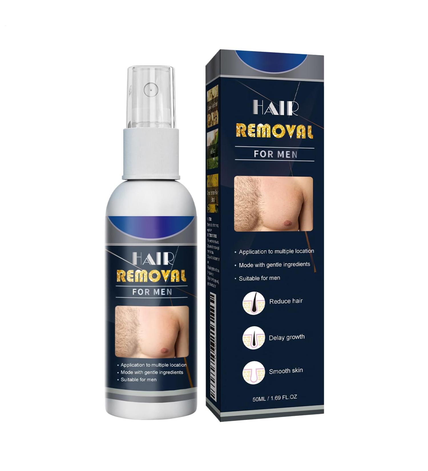 Hair Removal Spray for Men 50ml Hair Growth Inhibitor Spray Gentle Hair Removal Mist for Face Arms Underarms Chest and Body Care - Buy Online on GoSupps.com