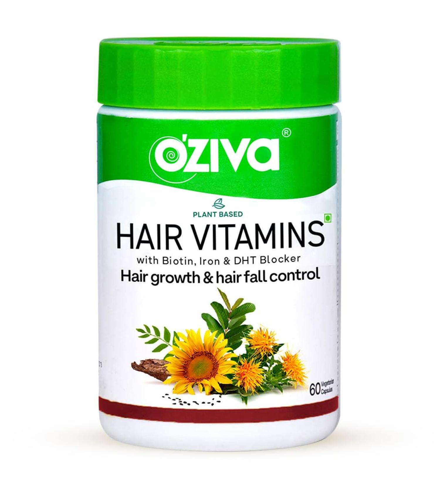 Plant Based Hair Vitamins for Growth & Health | Vegan Omega-3 Biotin & Vitamin E | 60 Capsules - Buy Online on GoSupps.com