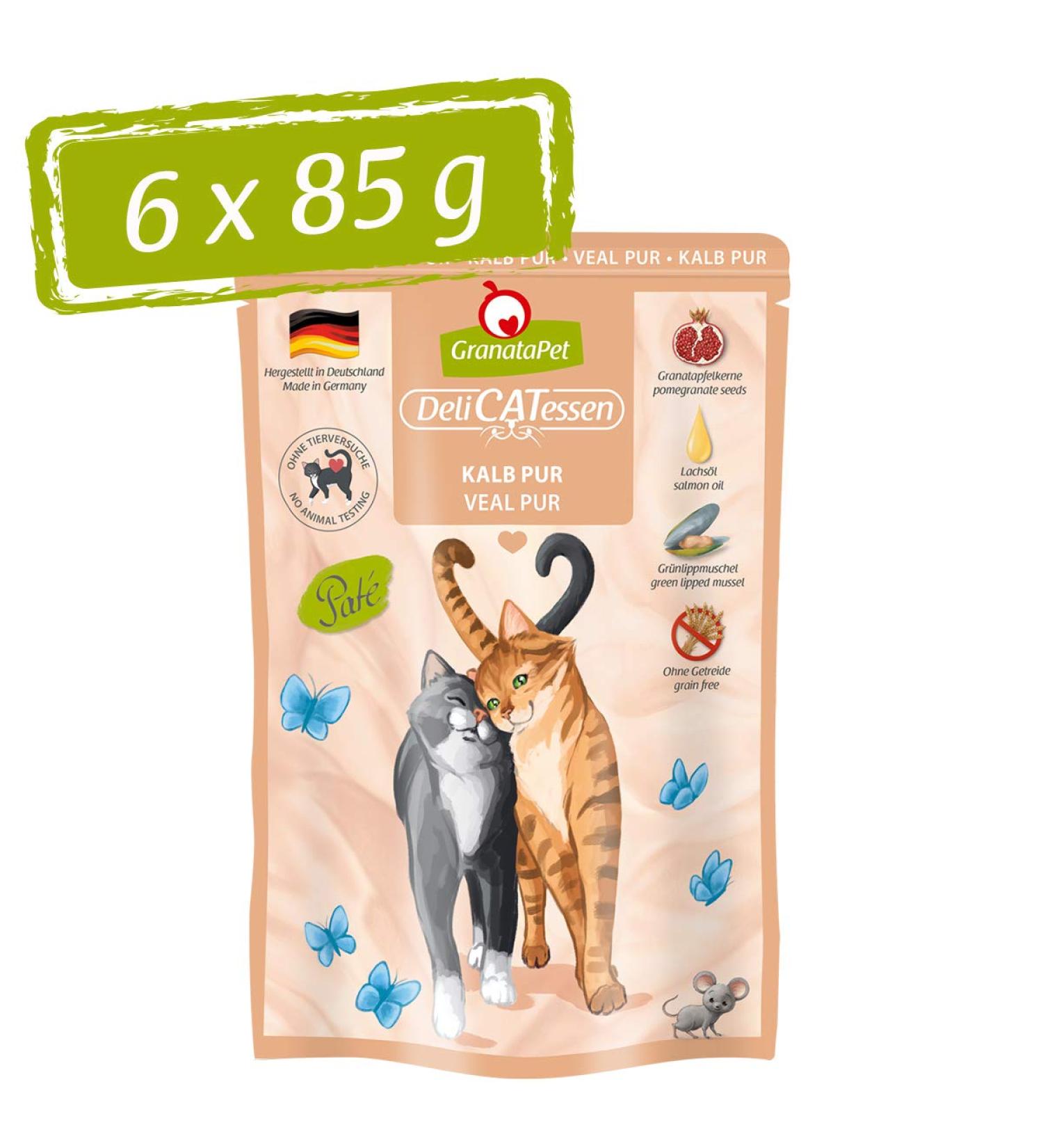 Granapet Delicatessen Calf Wet Cat Food - Grain-Free Sugar-Free High Meat Content - 6 x 85g Pack - Buy Online on GoSupps.com