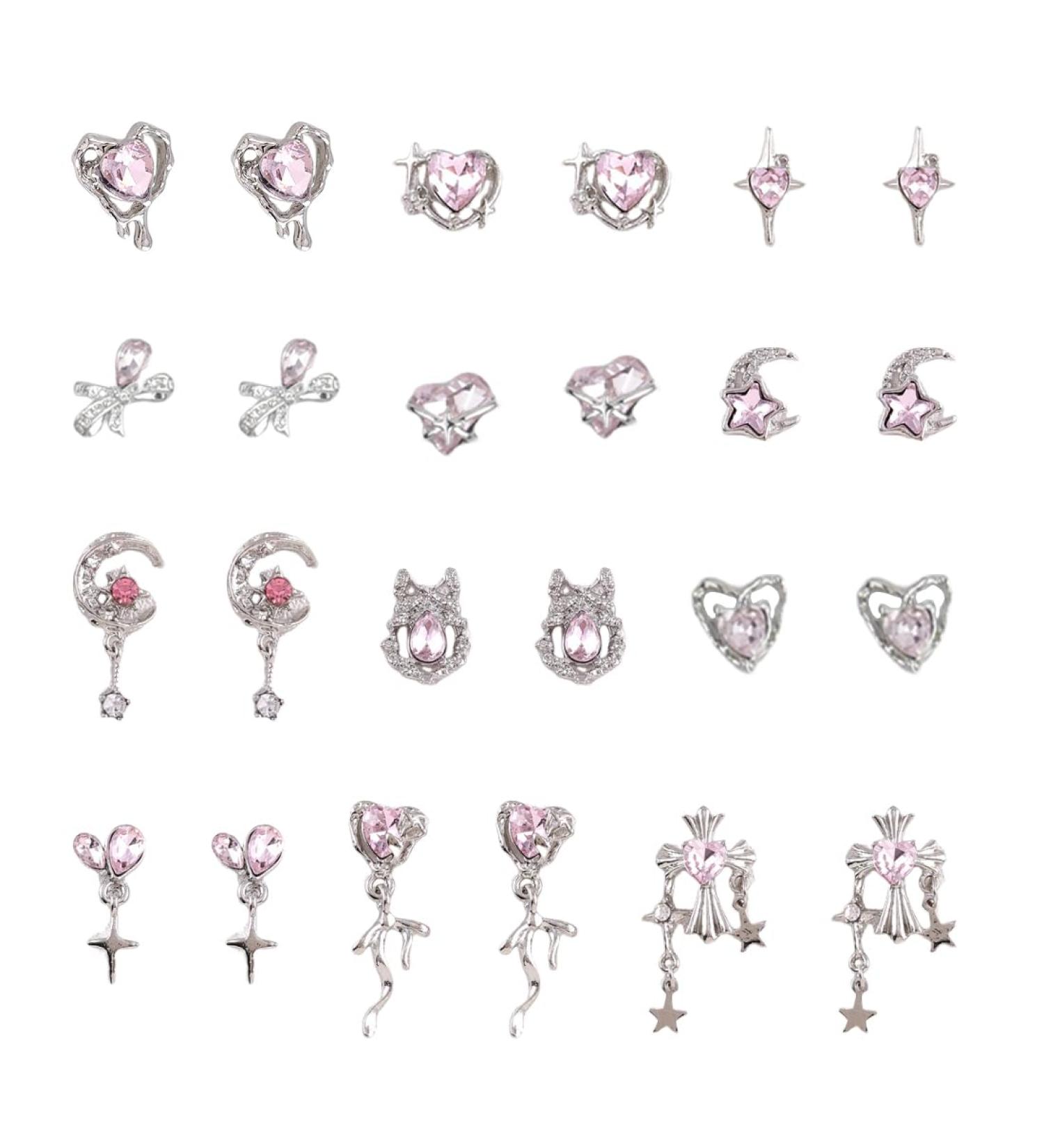 VBSJAH 24-Piece Pink Tassel Nail Jewelry - 3D Nail Art Charms & Rhinestone Gems for Women | Acrylic Nail Accessories & Decoration - Buy Online on GoSupps.com
