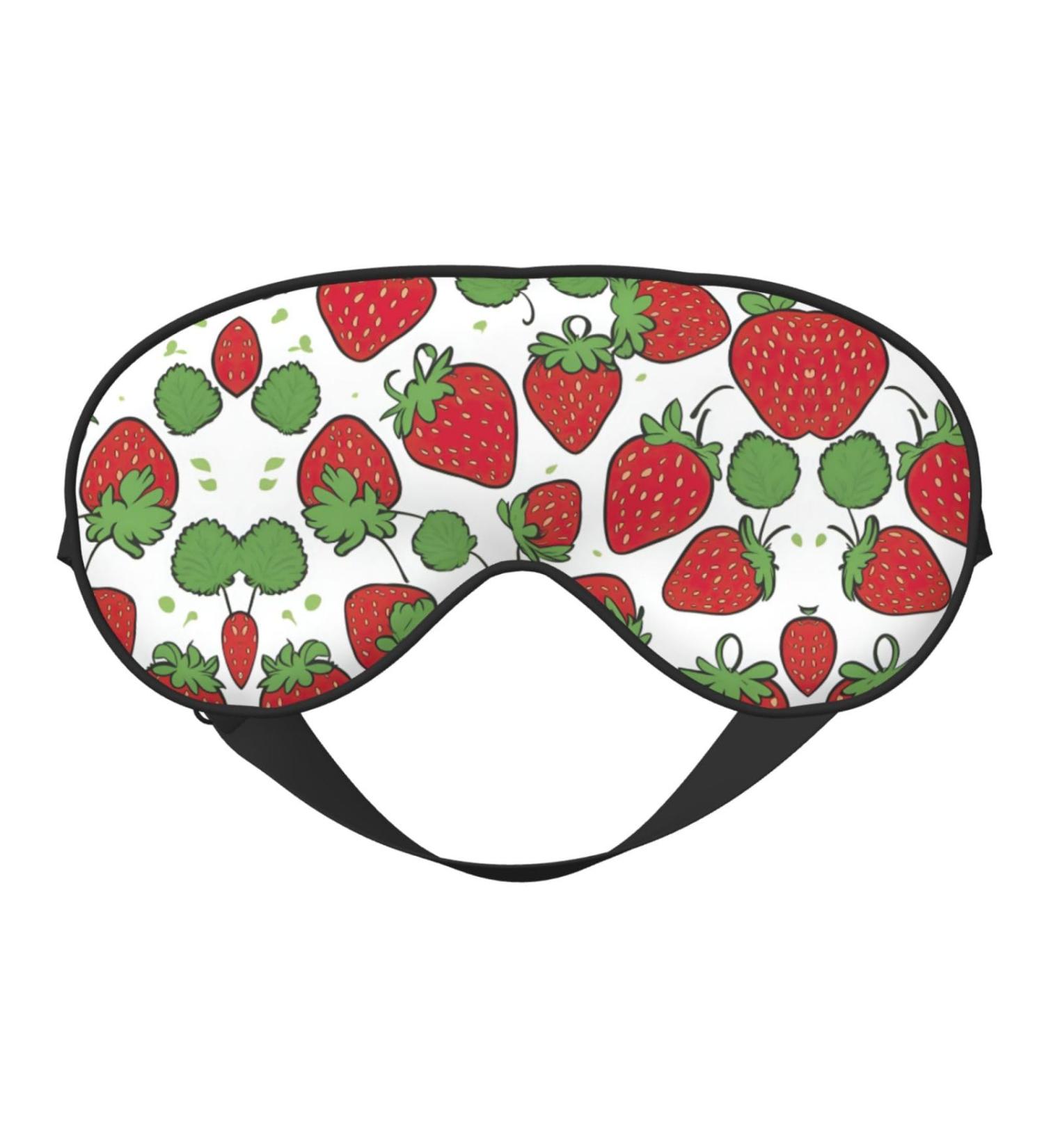 Buy SSIMOO Strawberry Pattern Ultra-Soft Light-Blocking Eye Mask for Restful Sleep - International Shipping Available - Buy Online on GoSupps.com