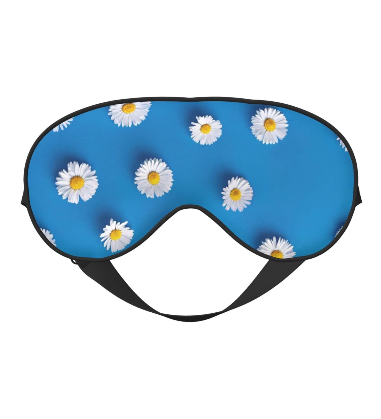 White Daisy Light Blocking Eye Mask - Soft Adjustable Sleep Mask for Travel & Yoga - Buy Online on GoSupps.com