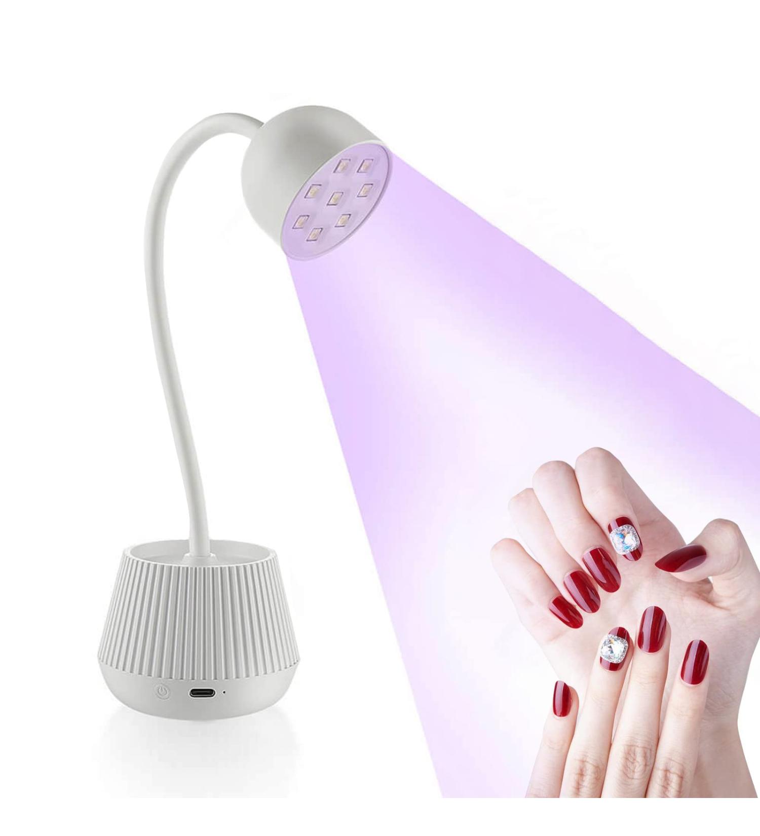 24W LED UV Nail Lamp for Gel Nails | 360 Rotatable Gooseneck Nail Dryer - Buy Online on GoSupps.com