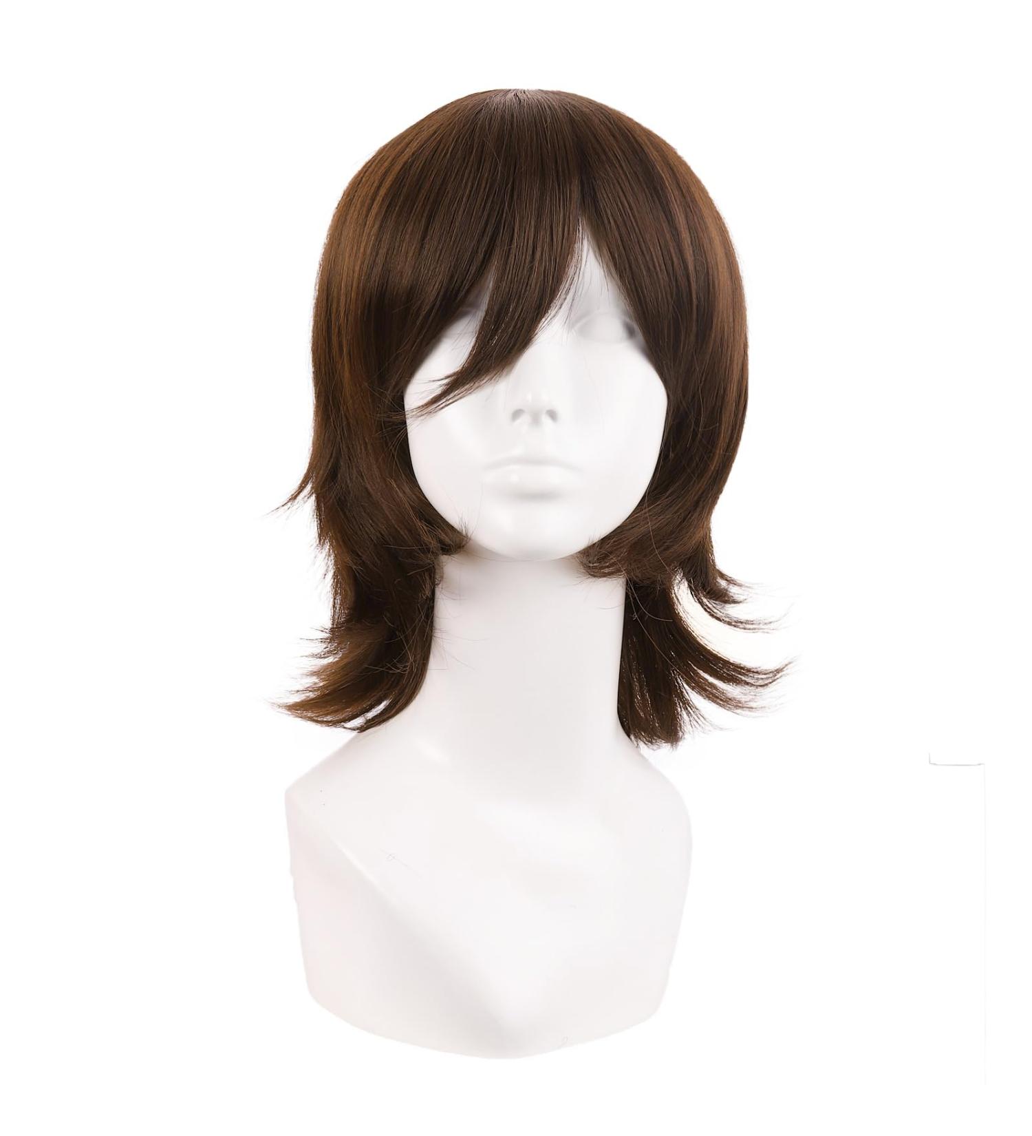 Buy MapofBeauty 14 Brown Short Cosplay Anime Wig with Bangs & Wolf Tail - Perfect for Parties & Festivals - International Shipping Available - Buy Online on GoSupps.com