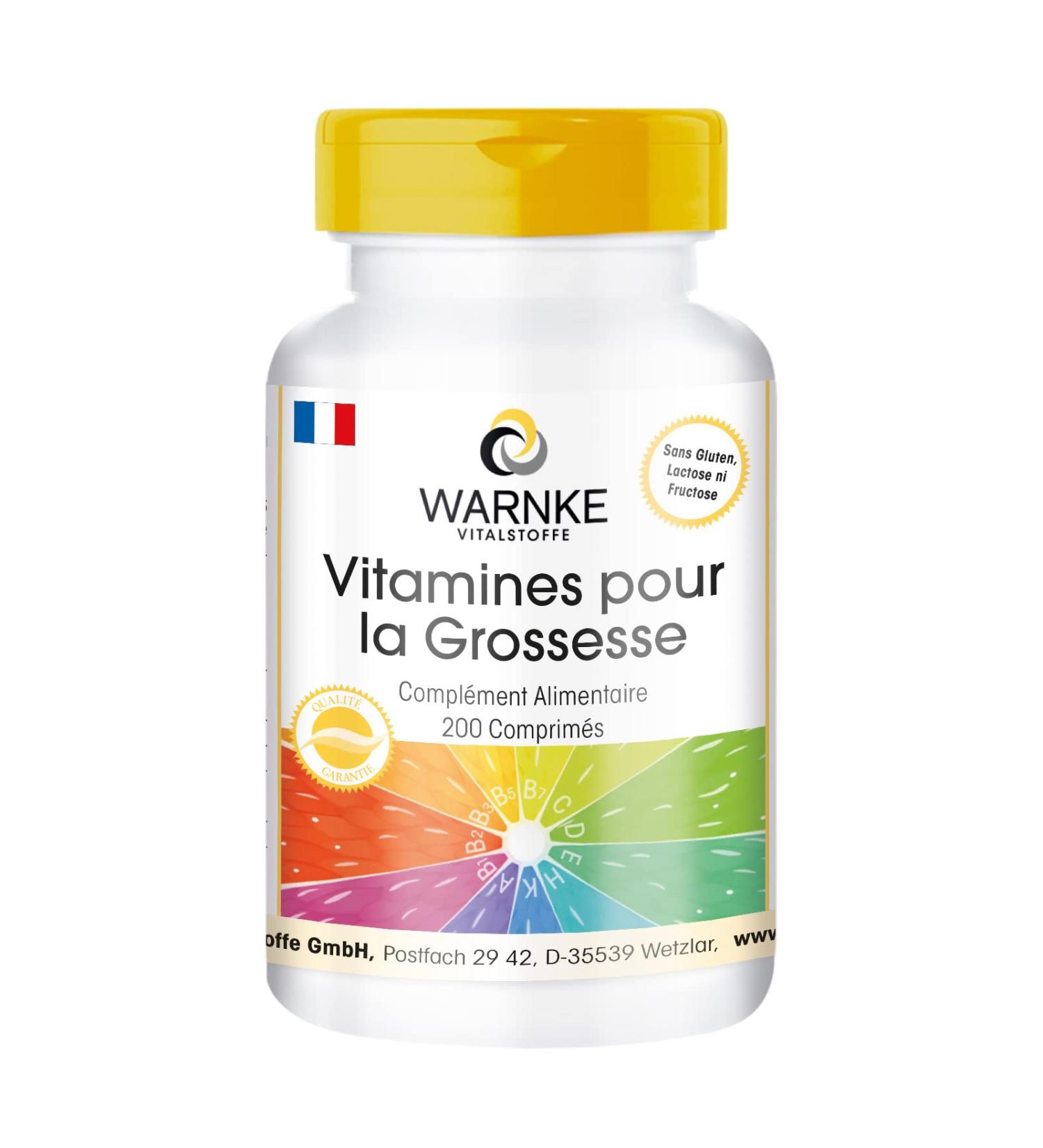 Vitamines pour femmes enceintes - avec 800 g d'acide folique - 200 comprim s pour 9 mois 13 micronutriments par comprim dosage s r | Warnke Vitalstoffe - Qualit des pharmacies allemandes - Buy Online on GoSupps.com