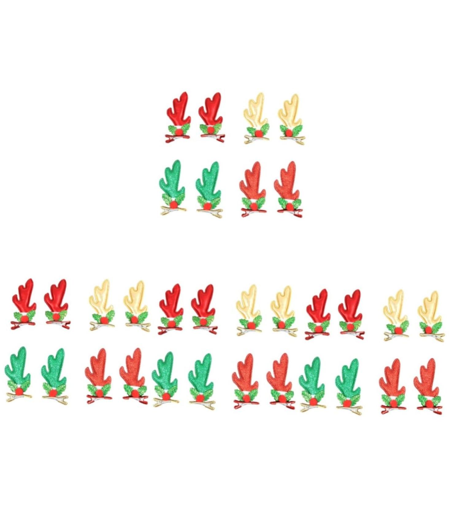 FRCOLOR 16 Pairs Christmas Hair Decor Cute Hair Clips Antlers Hair Clip Women Hair Clips Antler Barrettes Antler Hair Barrette Kids Decor Three-dimensional Gold Powder Cloth Child Hairpin - Buy Online on GoSupps.com