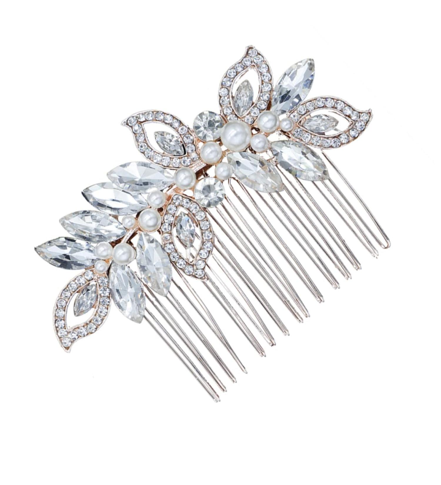 Didiseaon Hair Comb for Women Wedding Hair Combs Hair Combs for Wedding Headpiece Barrettes for Women Gold Headpiece Wedding Headdress Tiara Women Hairpin Crystal Bride Accessories - Buy Online on GoSupps.com