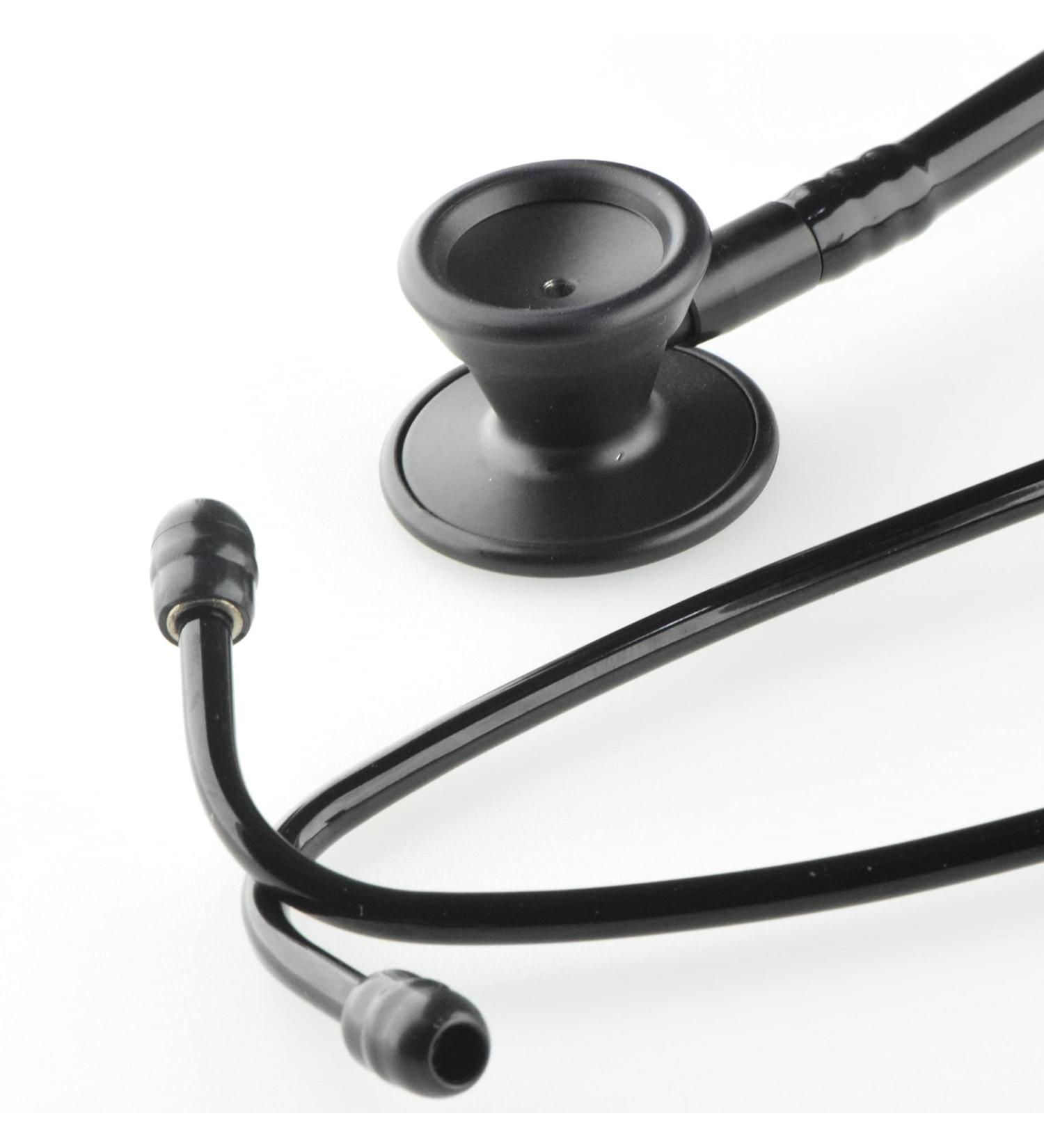 Professional Cardiology Stethoscope - Stainless Steel Non-Chill Chestpiece (Full Black) - Buy Online on GoSupps.com