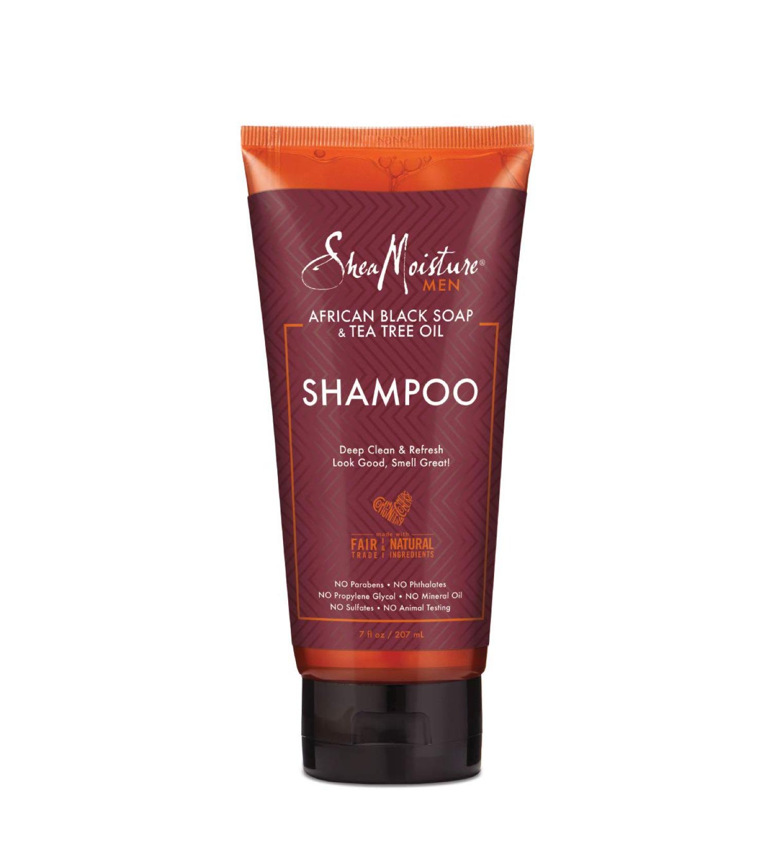 Shea Moisture African Black Soap and Tea Tree Oil Shampoo for Men 7 Ounce