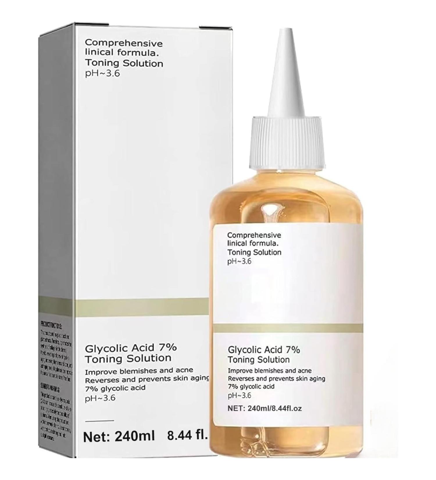240ml Glycolic Acid 7% Toning Resurfacing Solution Glycolic Sour 7% Toner Skincare Hyaluronic Acid Serum for Large Pores & Acne Skin Resurfacing Solution Exfoliating - Buy Online on GoSupps.com