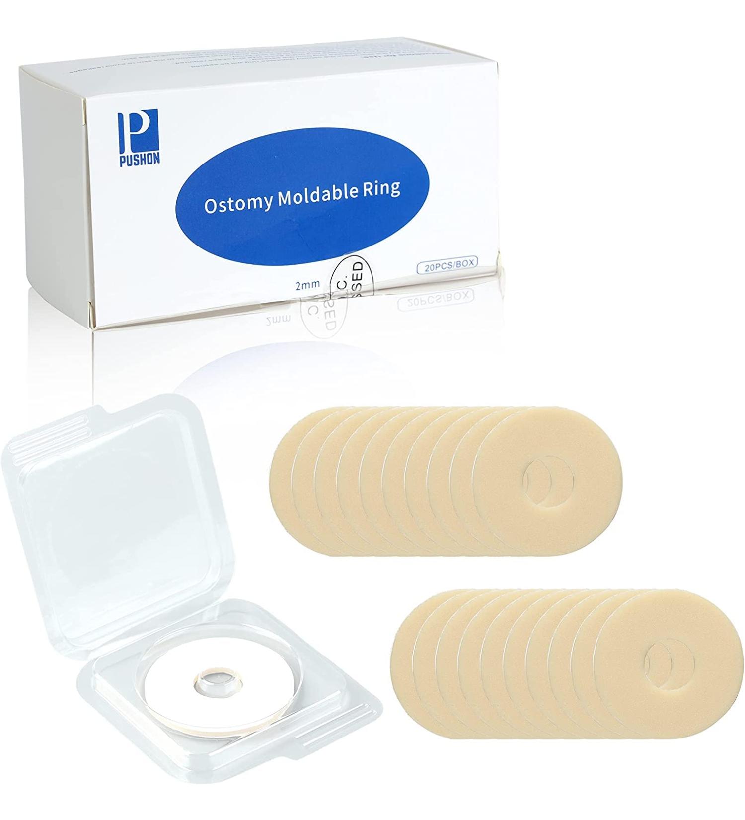 PushOn Elastic Barrier Rings - 4mm Thick Hydrocolloid Skin Extender for Colostomy Bags | Waterproof & Odor-Sealing | Pack of 20 - International Shipping Available - Buy Online on GoSupps.com
