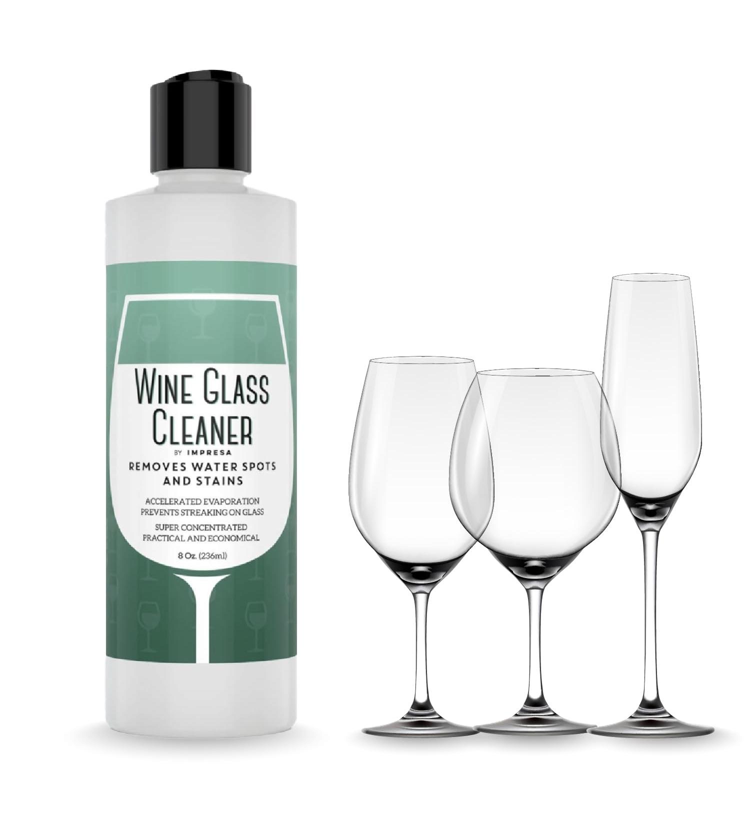 IMPRESA Concentrated Wine Glass Cleaner - Streak-Free Unscented Removes Water Spots & Stains - Perfect for Wine Lovers - Made in USA - Buy Online on GoSupps.com