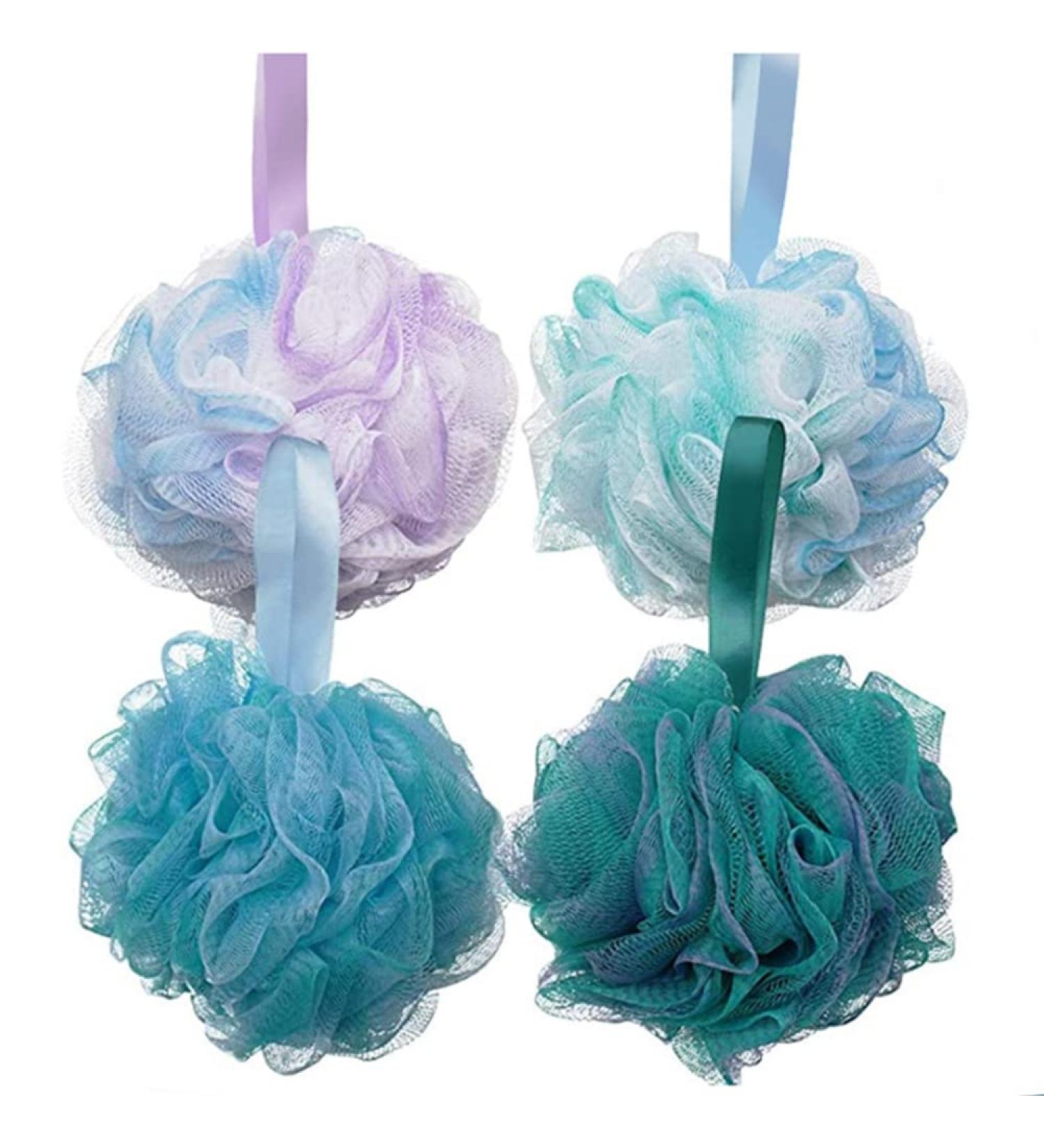 4 Pcs Exfoliating Shower Loofah Bath Sponge Set for Silky Skin - Men and Women Body Brush - Buy Online on GoSupps.com