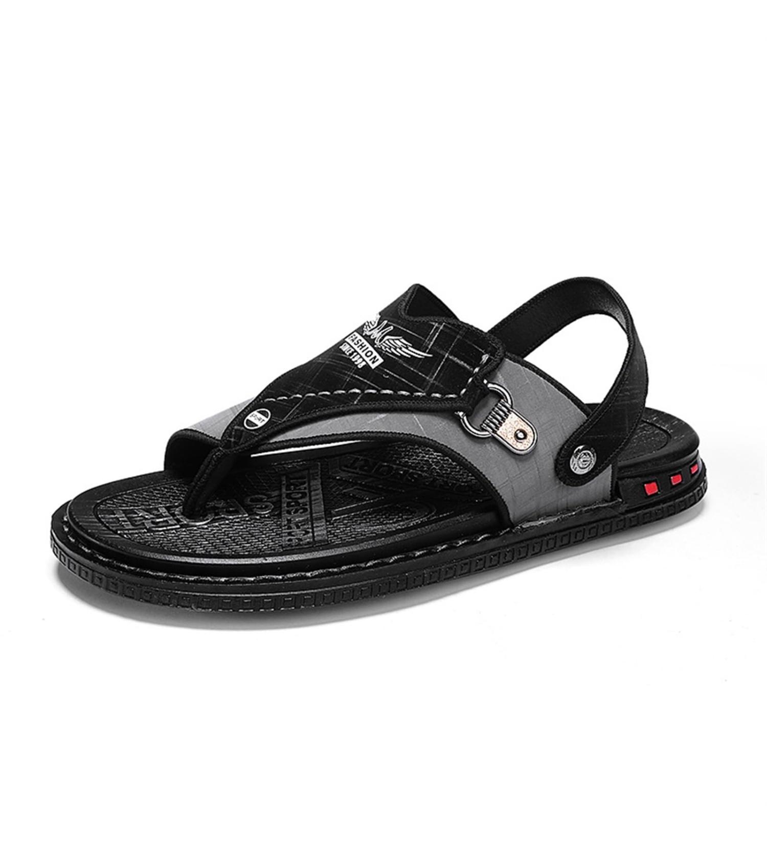 Summer Foot Correction Slippers for Men - Indoor & Outdoor Beach Flip Flops Casual Leather Slip-On Soft Athletic Thong Sandals - Size 7.5 Black - Buy Online on GoSupps.com
