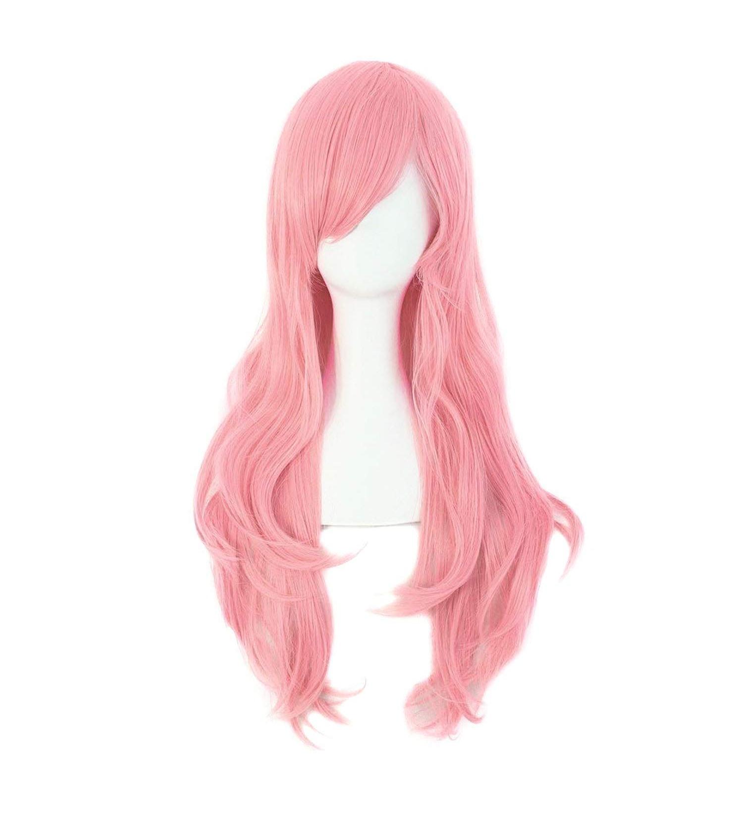 MapofBeauty 28 Long Curly Costume Cosplay Wig (Pink) - 70cm Length - Buy Online on GoSupps.com