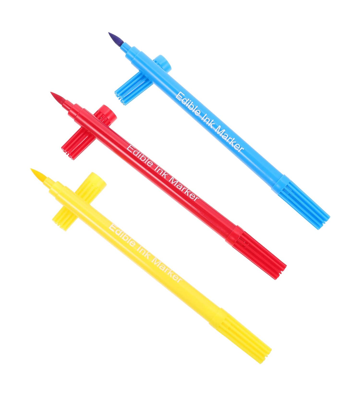 CRAFTHROU 3pcs Baking Pen Baking Coloring Pens Fine Tip Marker Pens Edible Pen Baking Coloring Marker Plastic - Buy Online on GoSupps.com