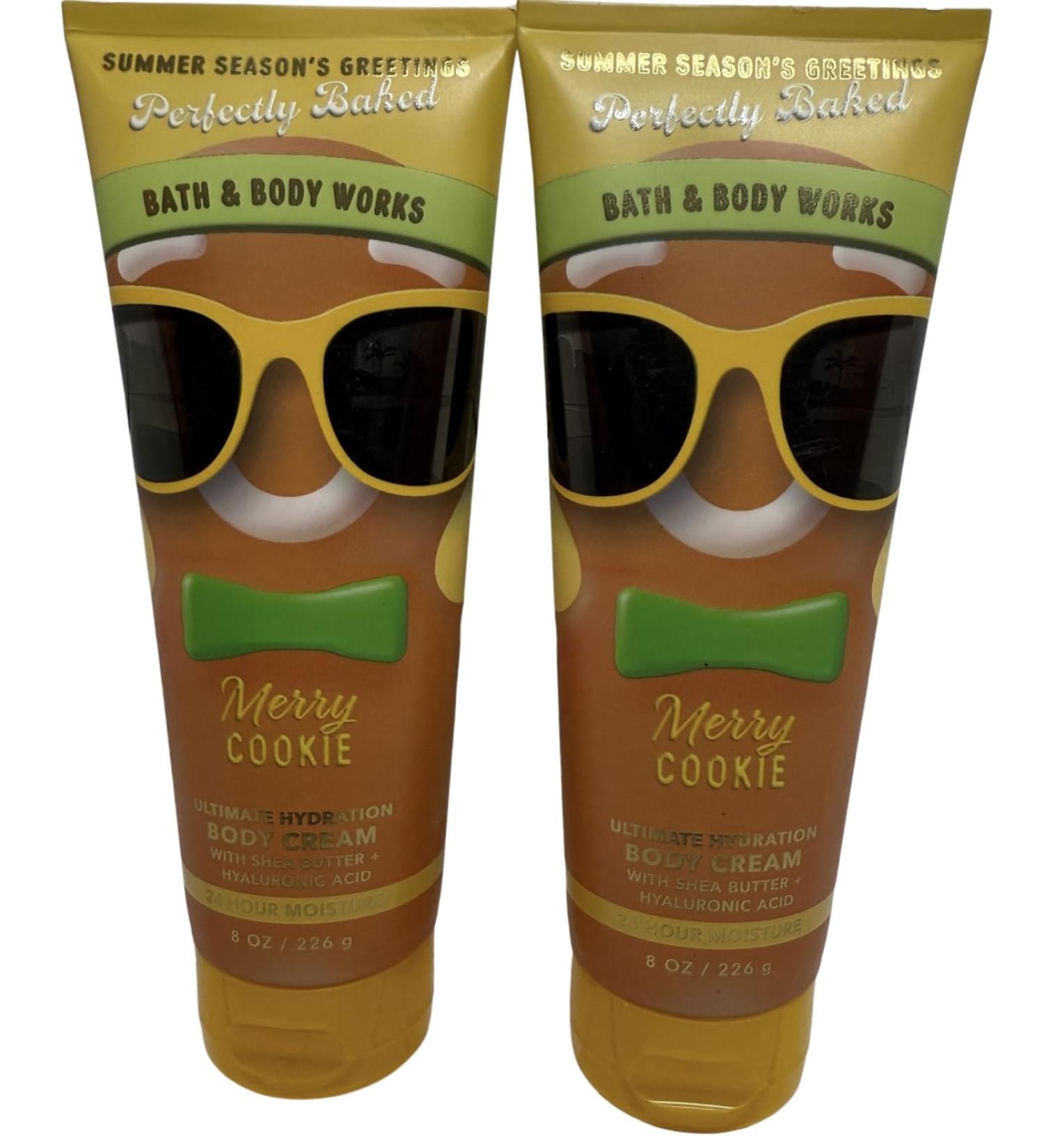 Bath & Body Works Merry Cookie Ultimate Hydration Body Cream 8 Ounces Pack of 2