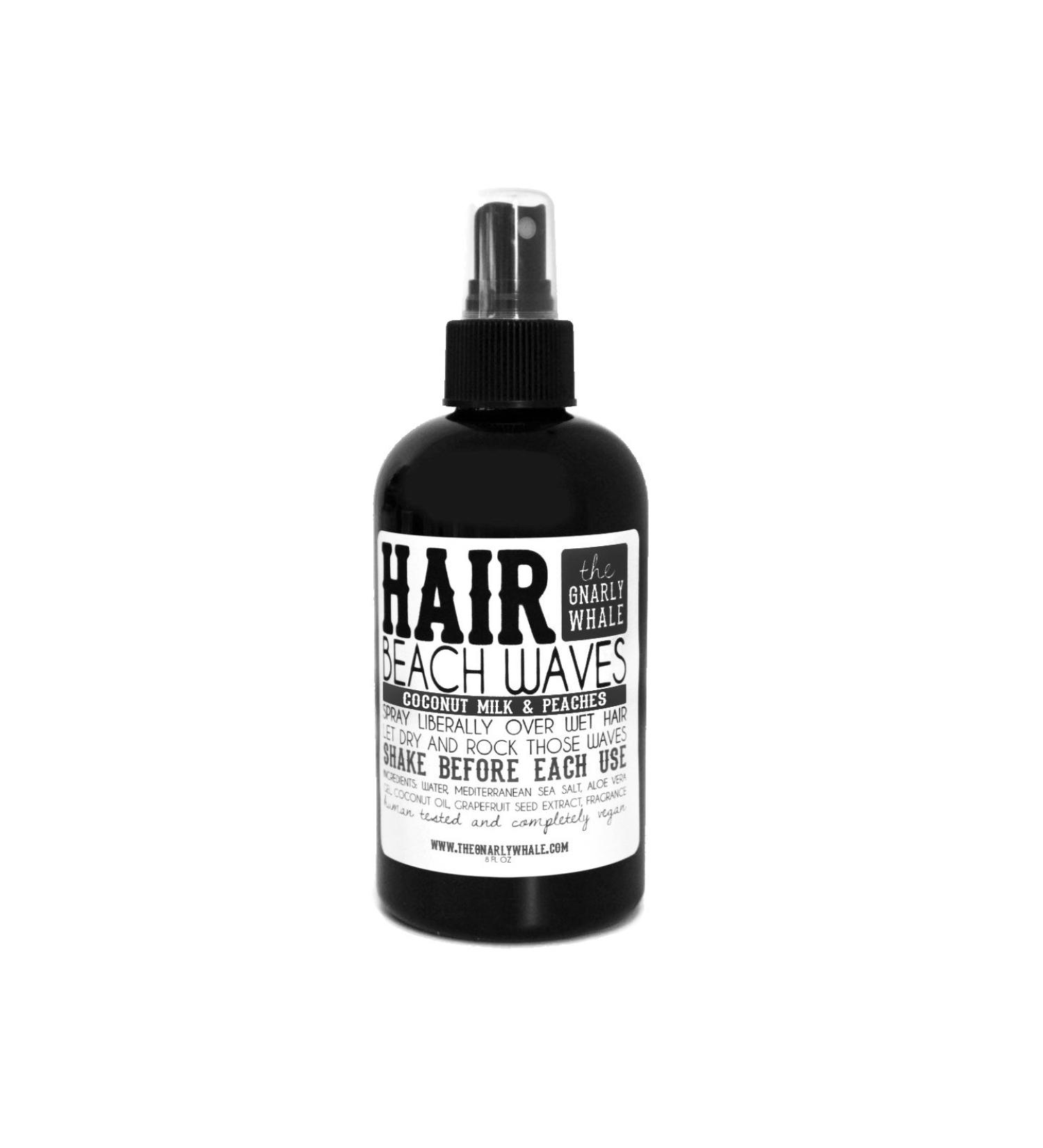 Gnarly Whale Coconut Milk & Peaches Beach Waves Sea Salt Spray 8oz - Natural Hair Texturizing Spray - Buy Online on GoSupps.com