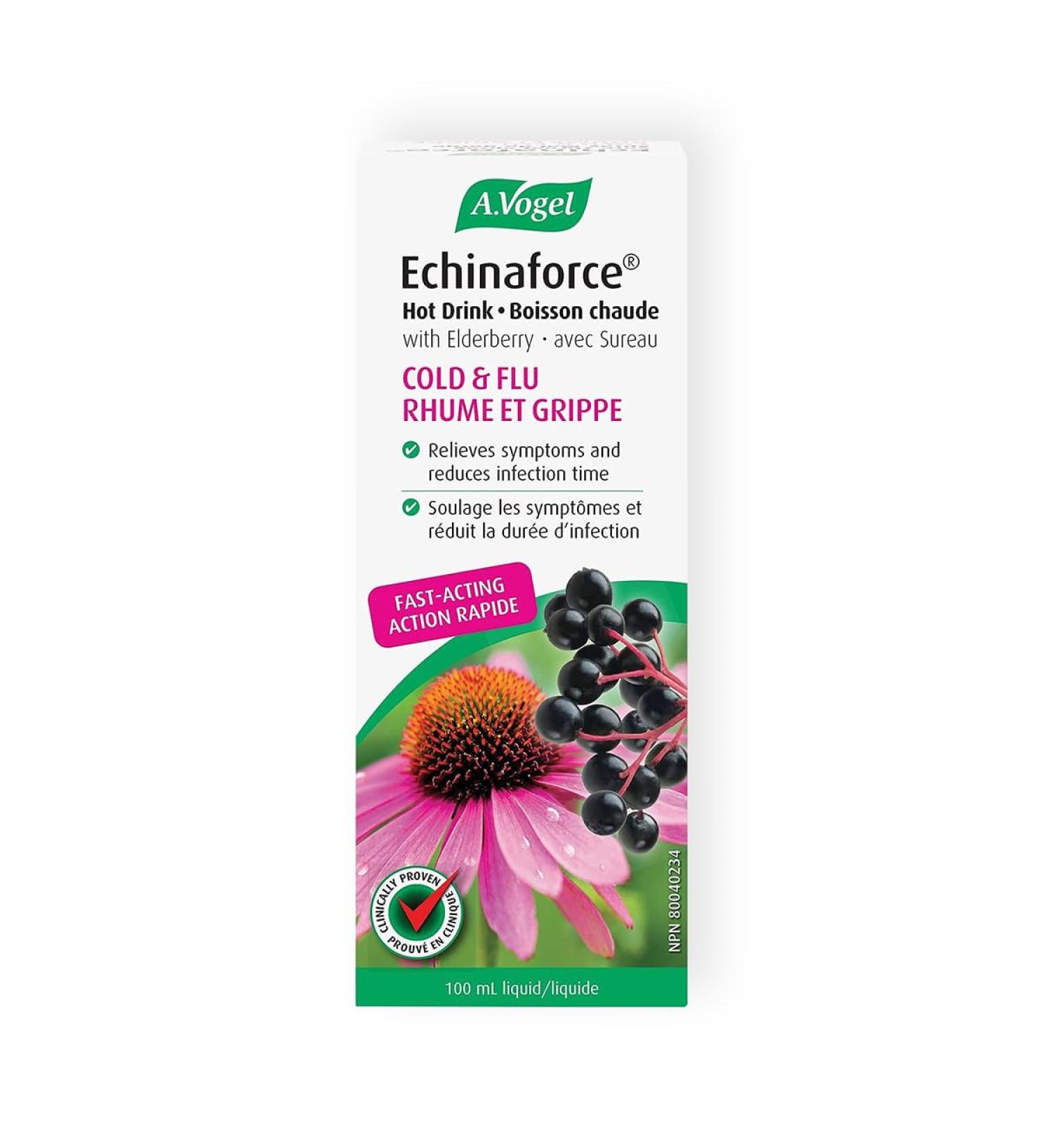 A.Vogel Echinaforce Extra Hot Drink with Elderberry and Echinacea | Extra-Strength Formula | Relieves Common Cold and Flu Symptoms | Immune booster | Children 2+ | 100mL - Buy Online on GoSupps.com