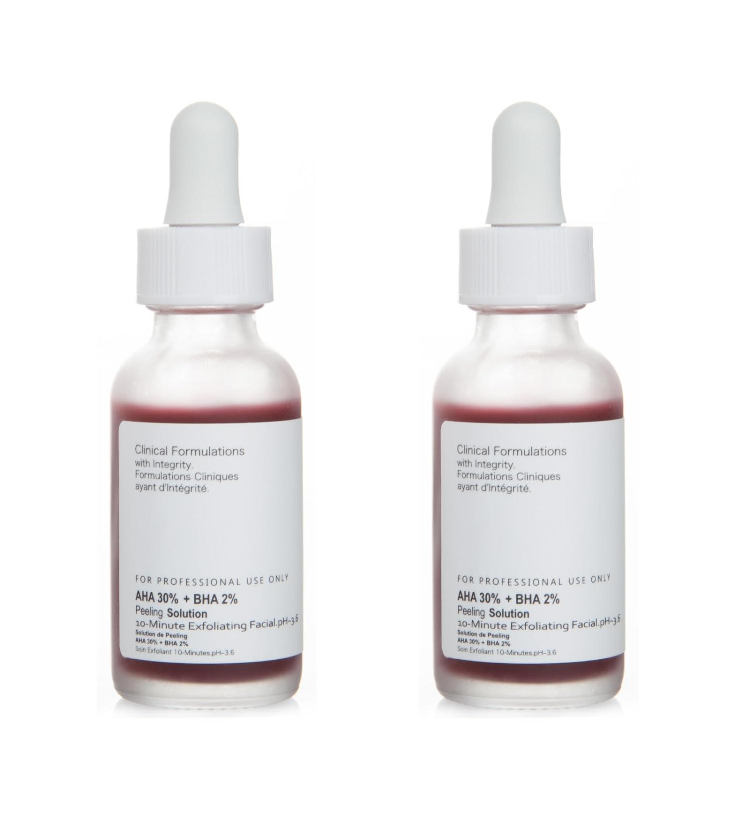 AHA 30% + BHA 2% Peeling Solution - Exfoliating Facial Serum for Glowing Skin | Chemical Peel with Glycolic Acid 30ml - Buy Now - Buy Online on GoSupps.com