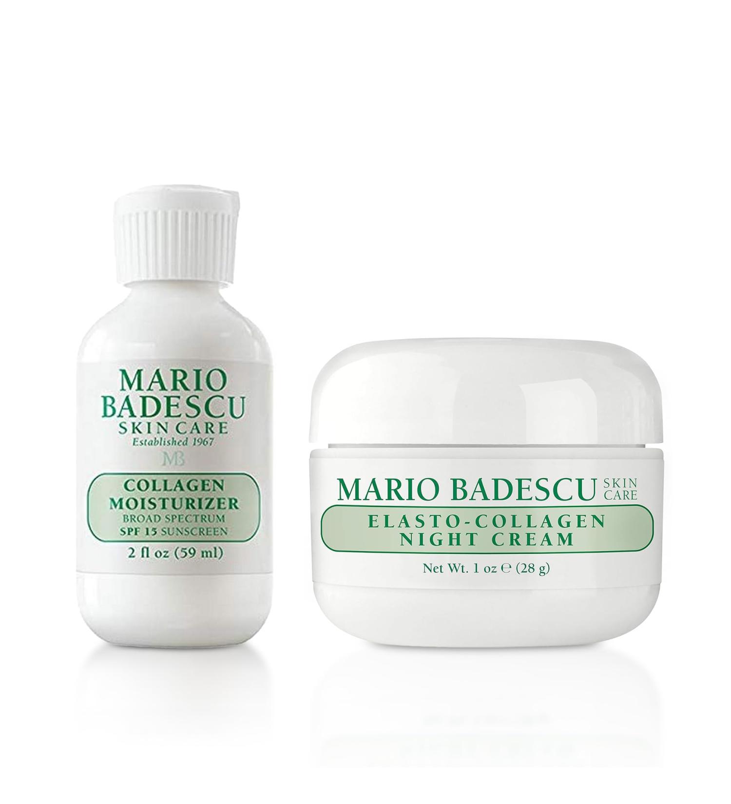 Mario Badescu Elasto-Collagen Night Cream & Collagen Moisturizer SPF 15 Bundle Nourishing Day & Night Hydration for Sensitive Dry or Combination Skin Types Ideal for Men and Women - Buy Online on GoSupps.com