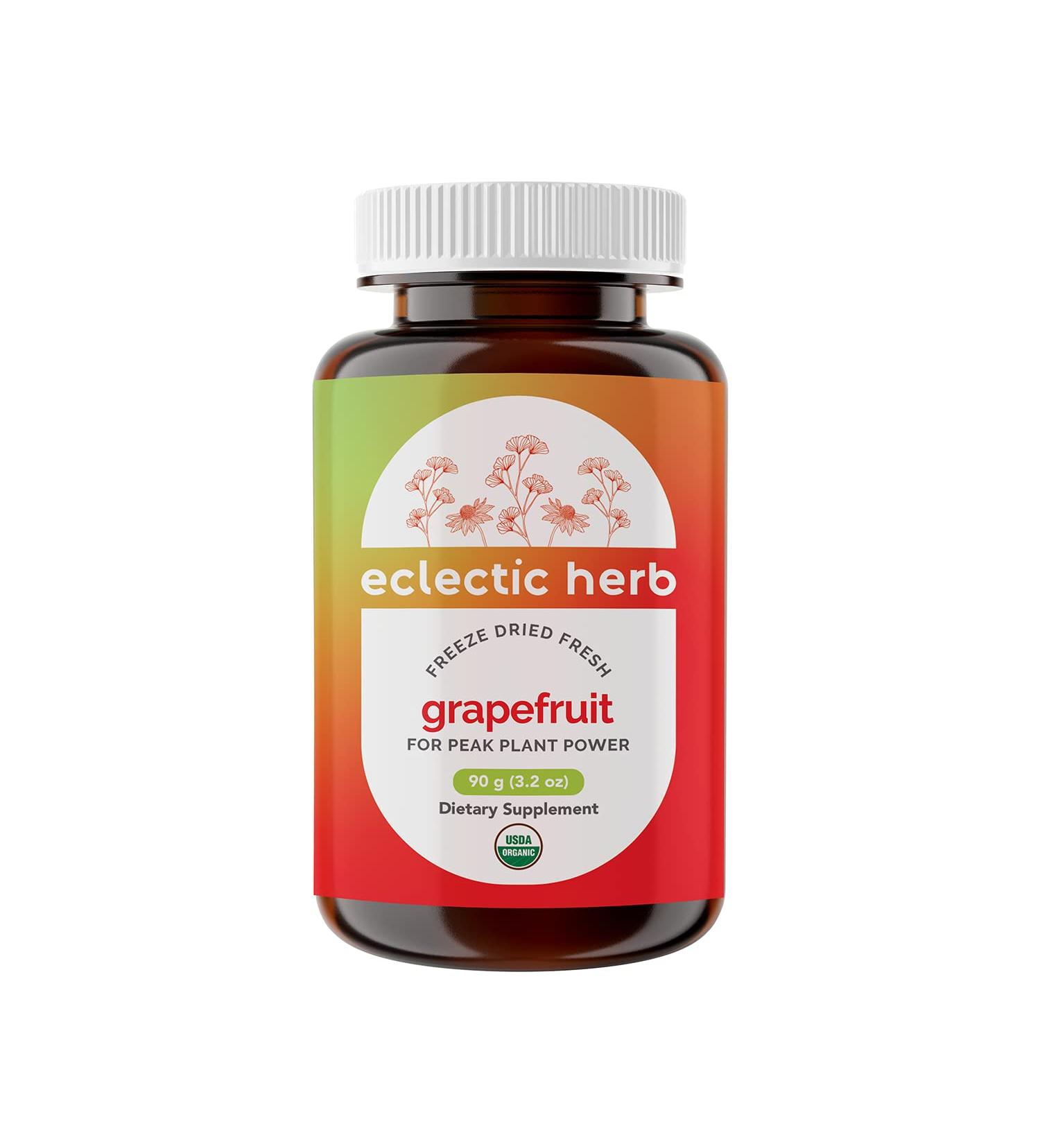 Eclectic Institute Raw Fresh Freeze-Dried Grapefruit Powder 3.2 oz - Whole Food Nutrition - Buy Online on GoSupps.com